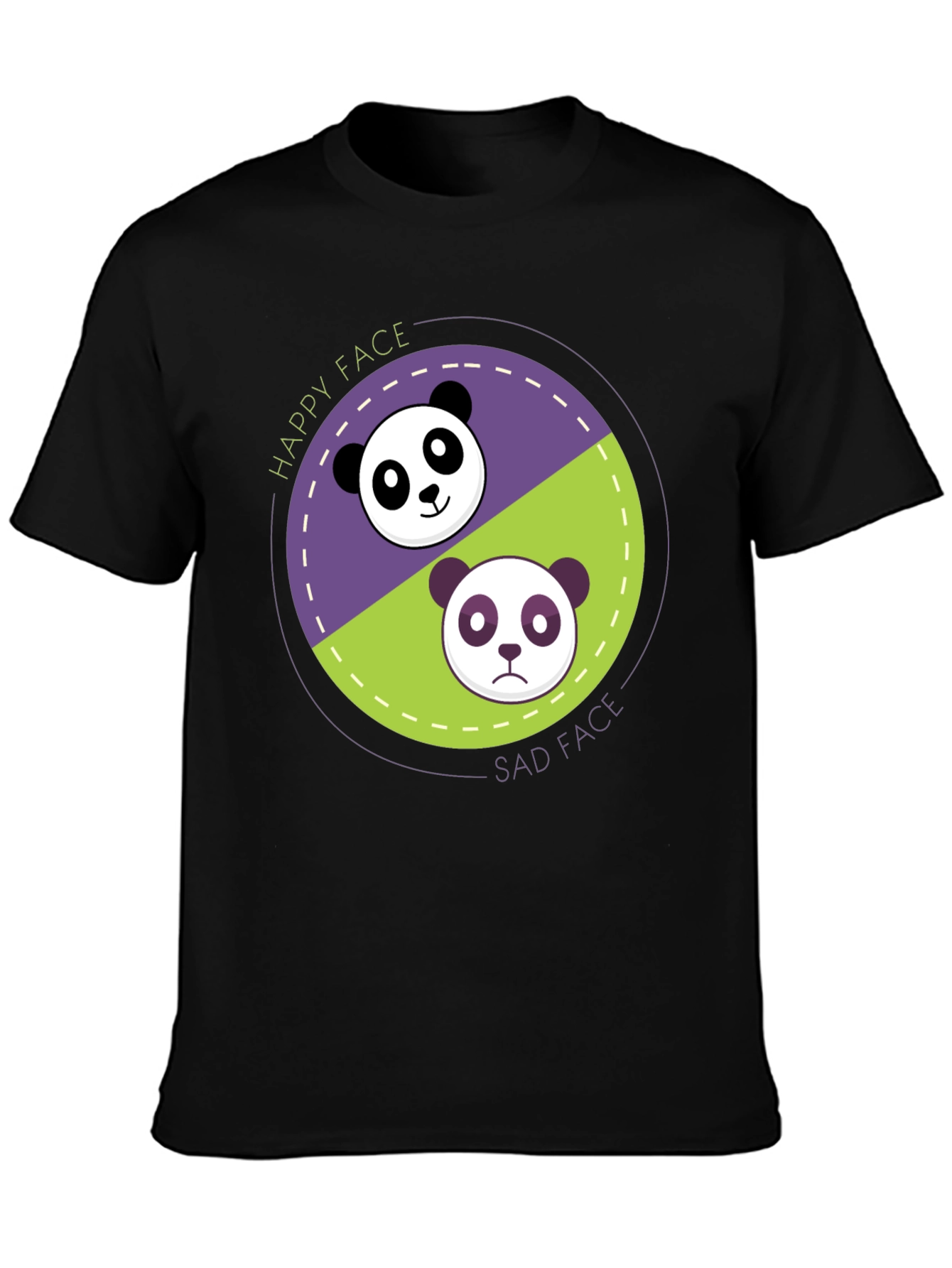 Happy Sad Panda Graphic T-Shirt