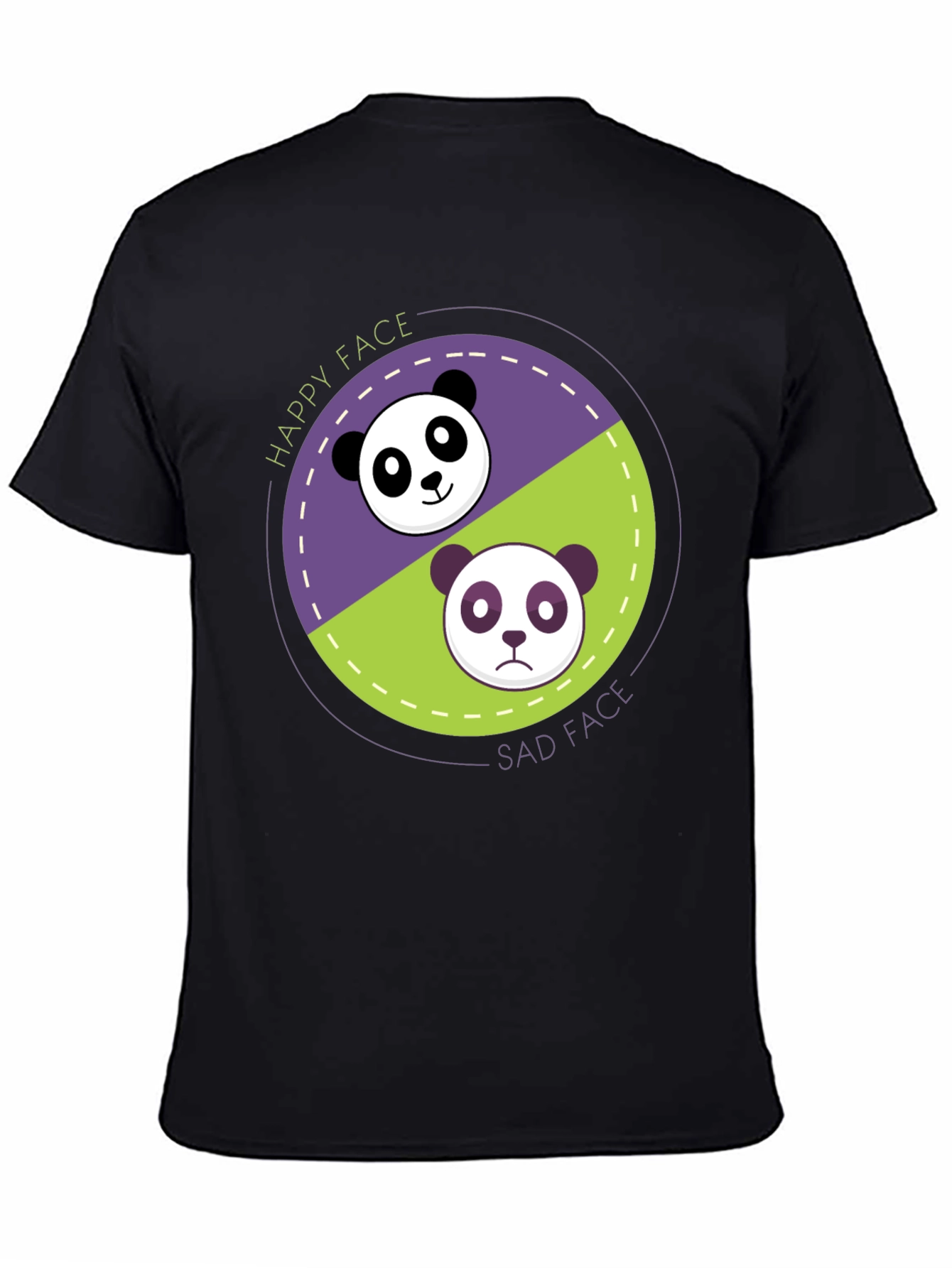 Happy Sad Panda Graphic T-Shirt