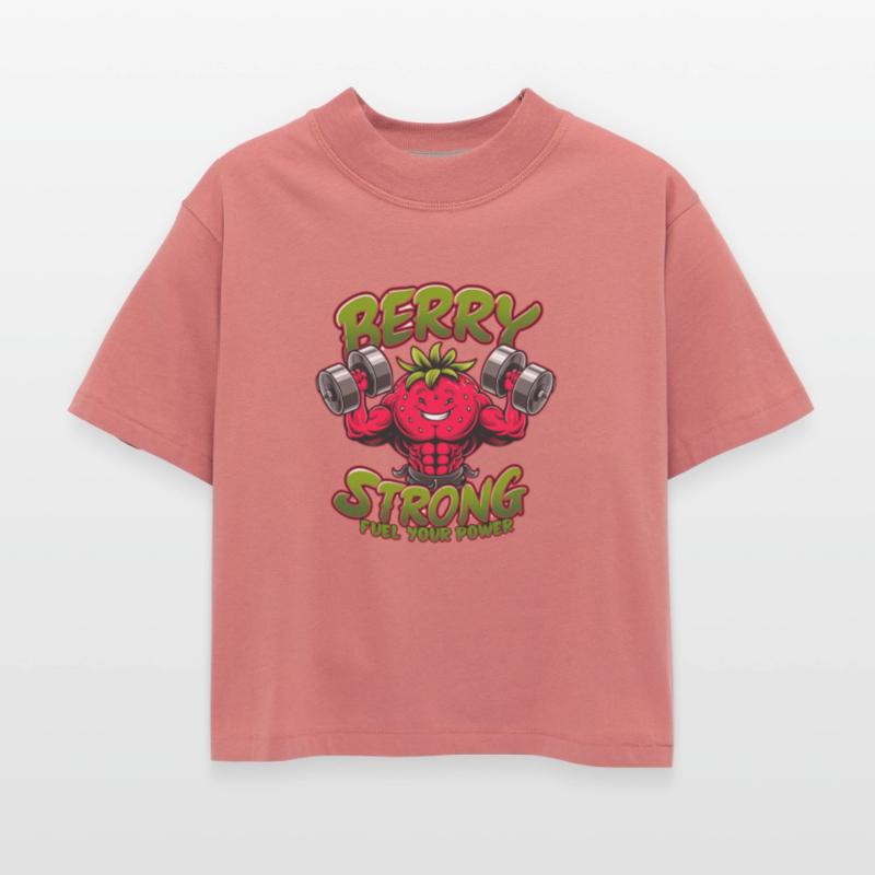 Berry Strong: Dumbbell Strawberry Tee