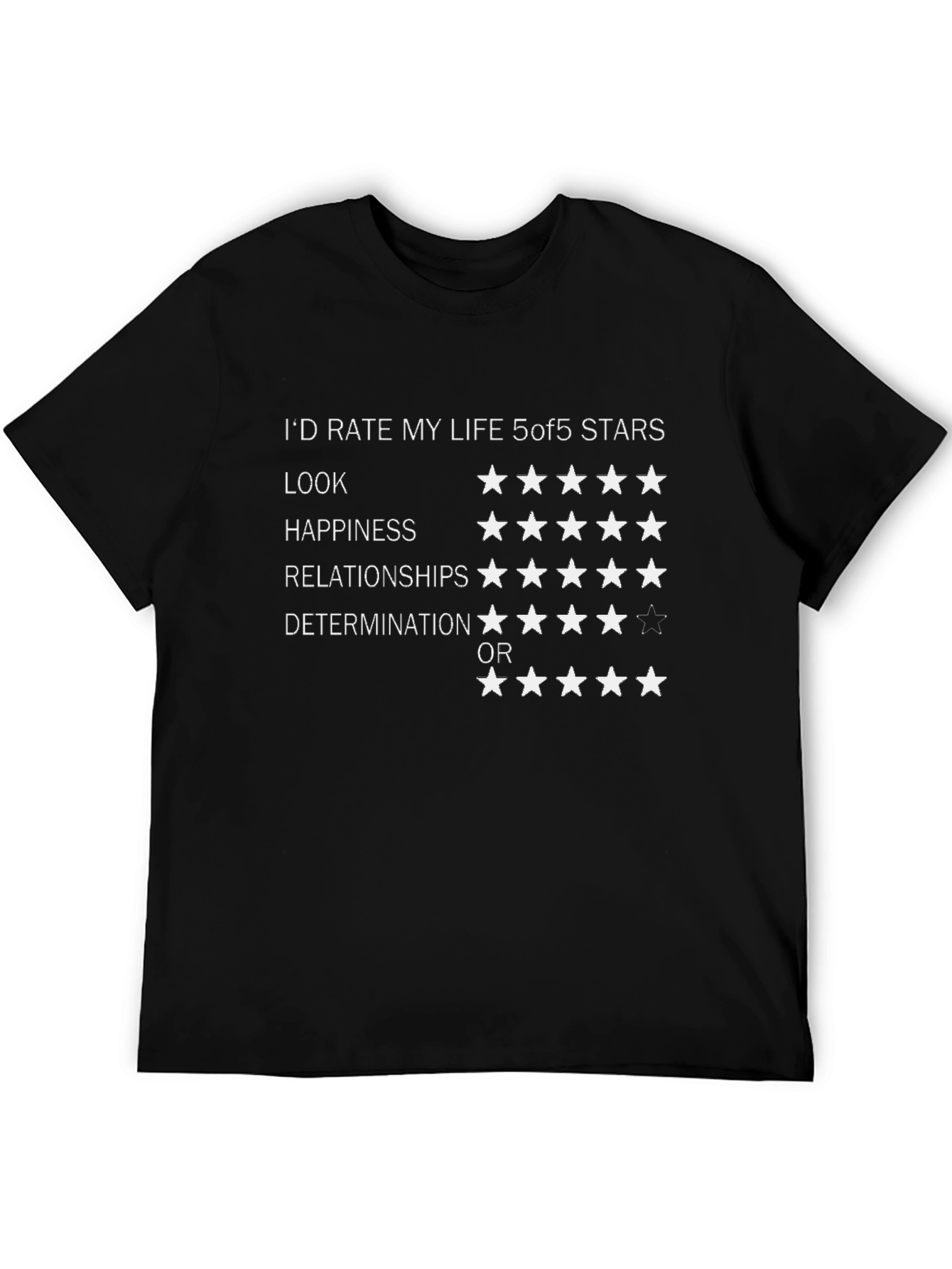 5 Star Life Rating Graphic T-Shirt