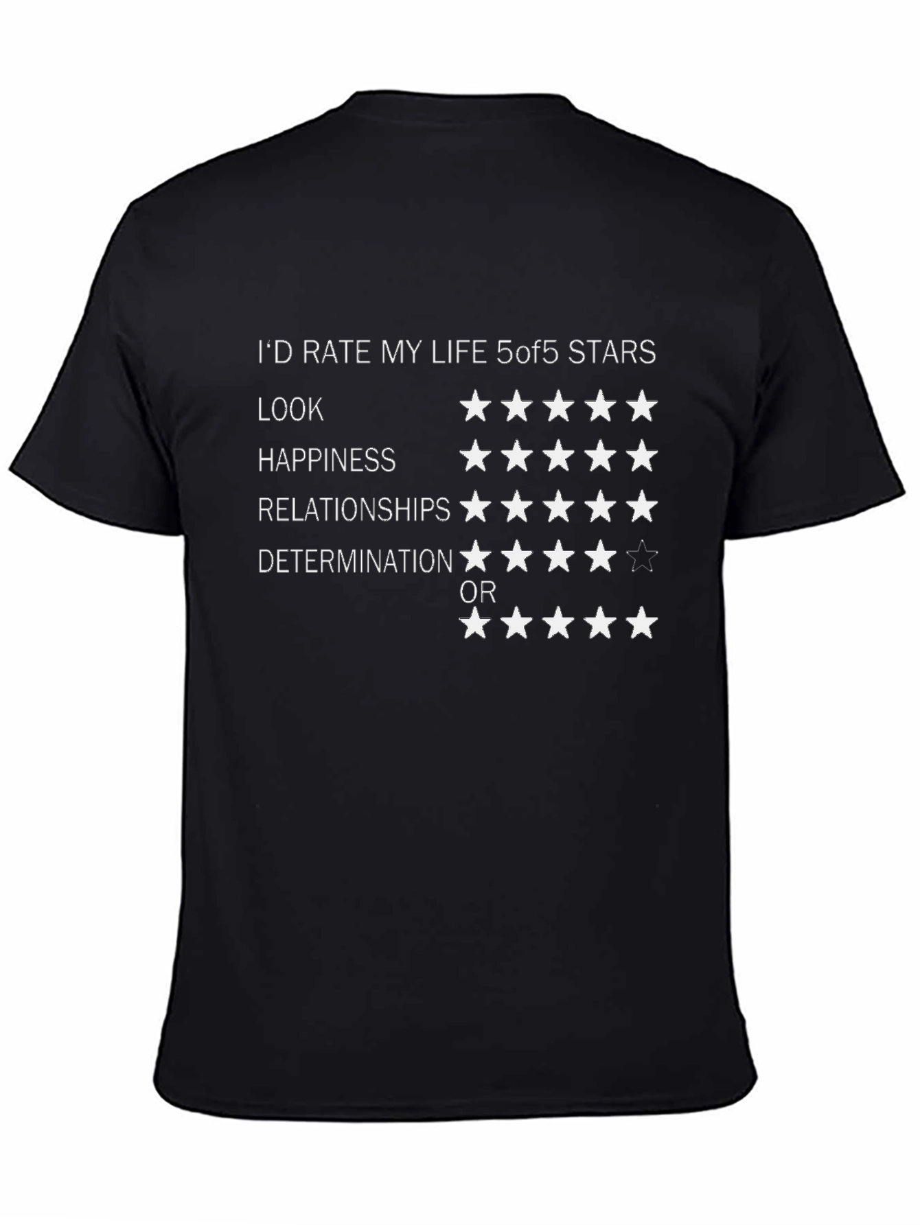 5 Star Life Rating Graphic T-Shirt