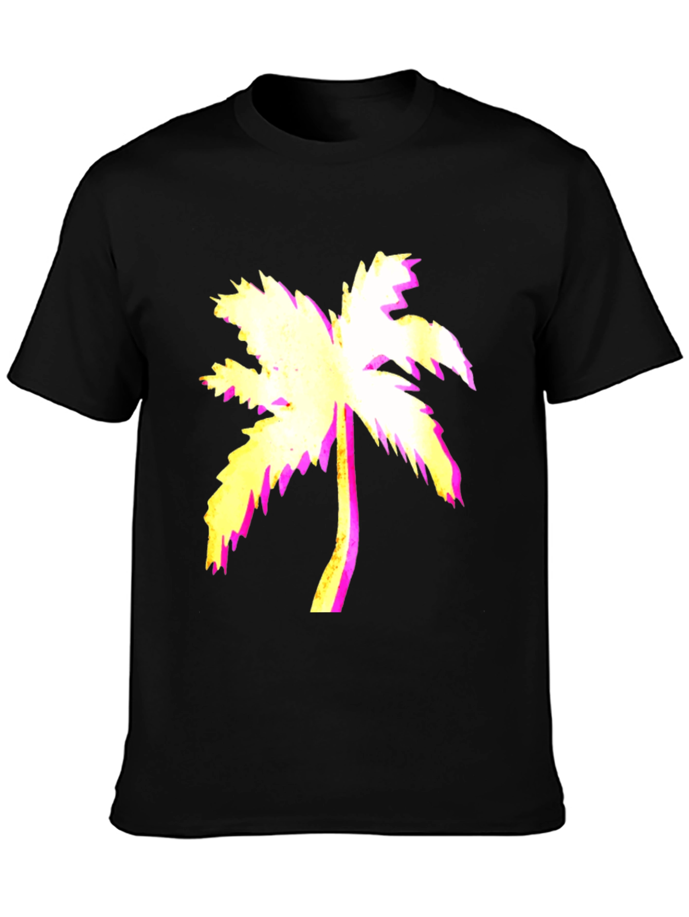 Vaporwave Palm Tree Black Graphic Tee