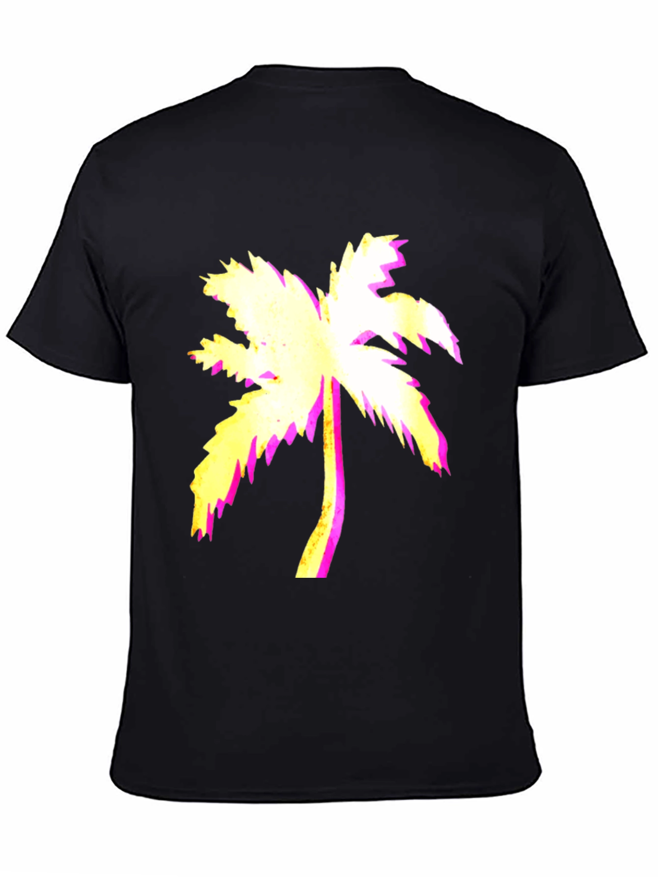 Vaporwave Palm Tree Black Graphic Tee