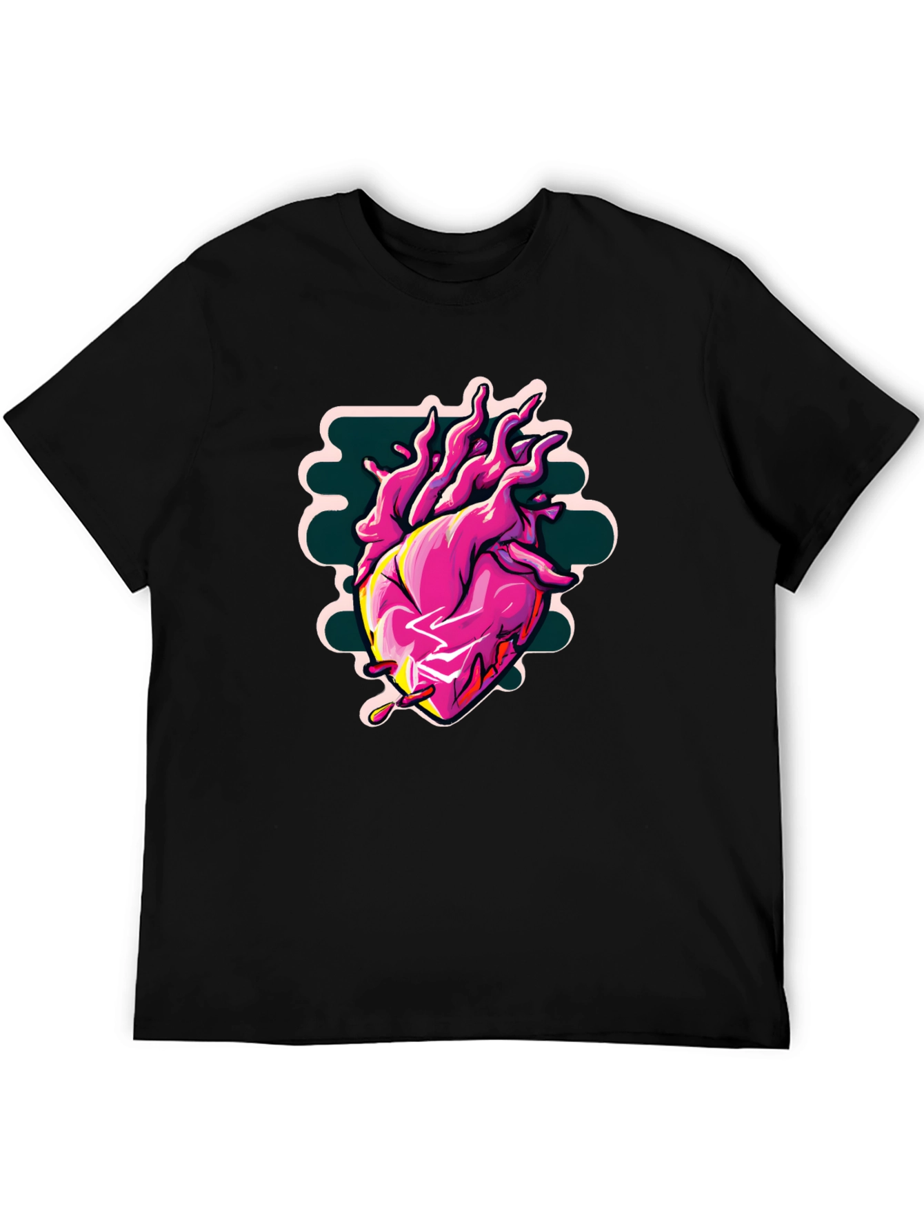 Anatomical Heart Graphic Tee - Cool Black Shirt