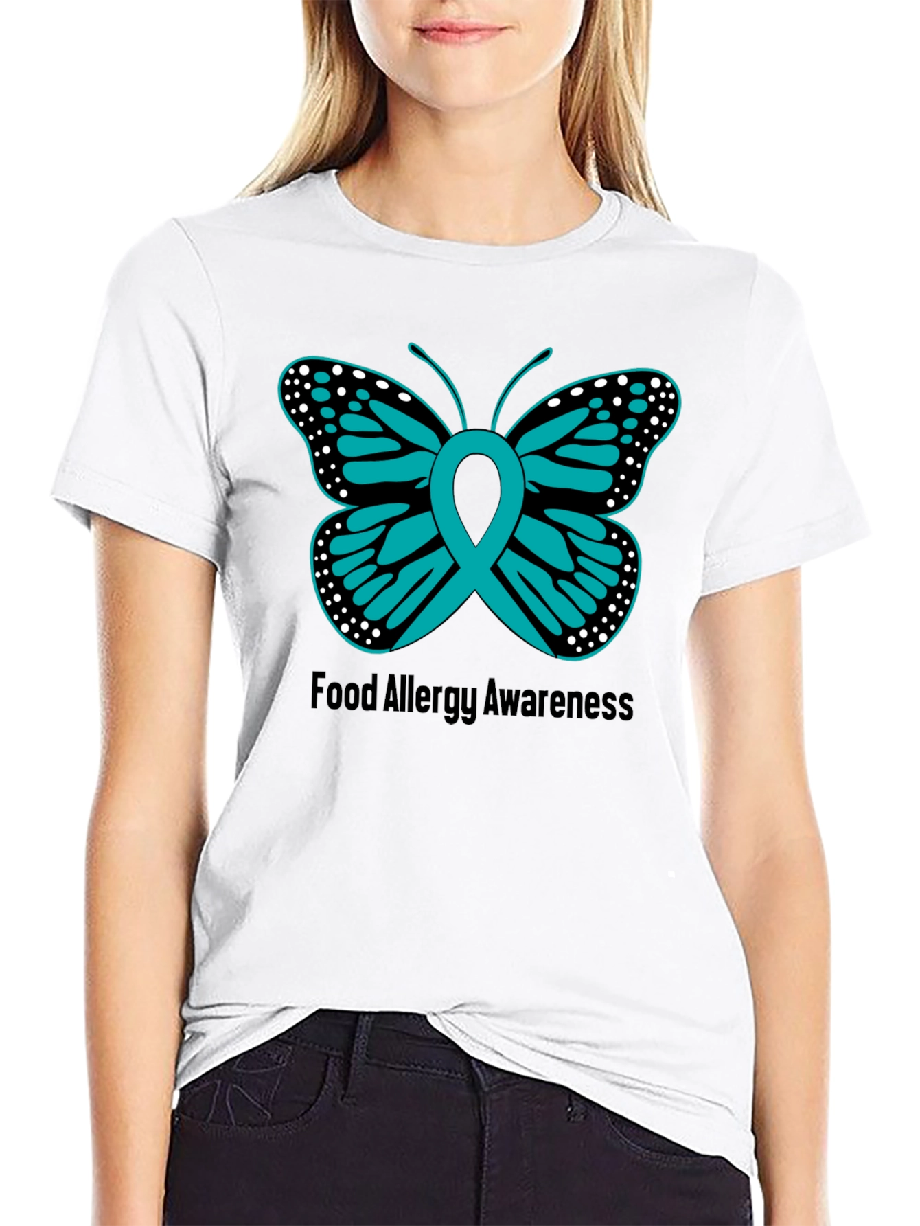 Food Allergy Awareness Butterfly Ribbon Tee