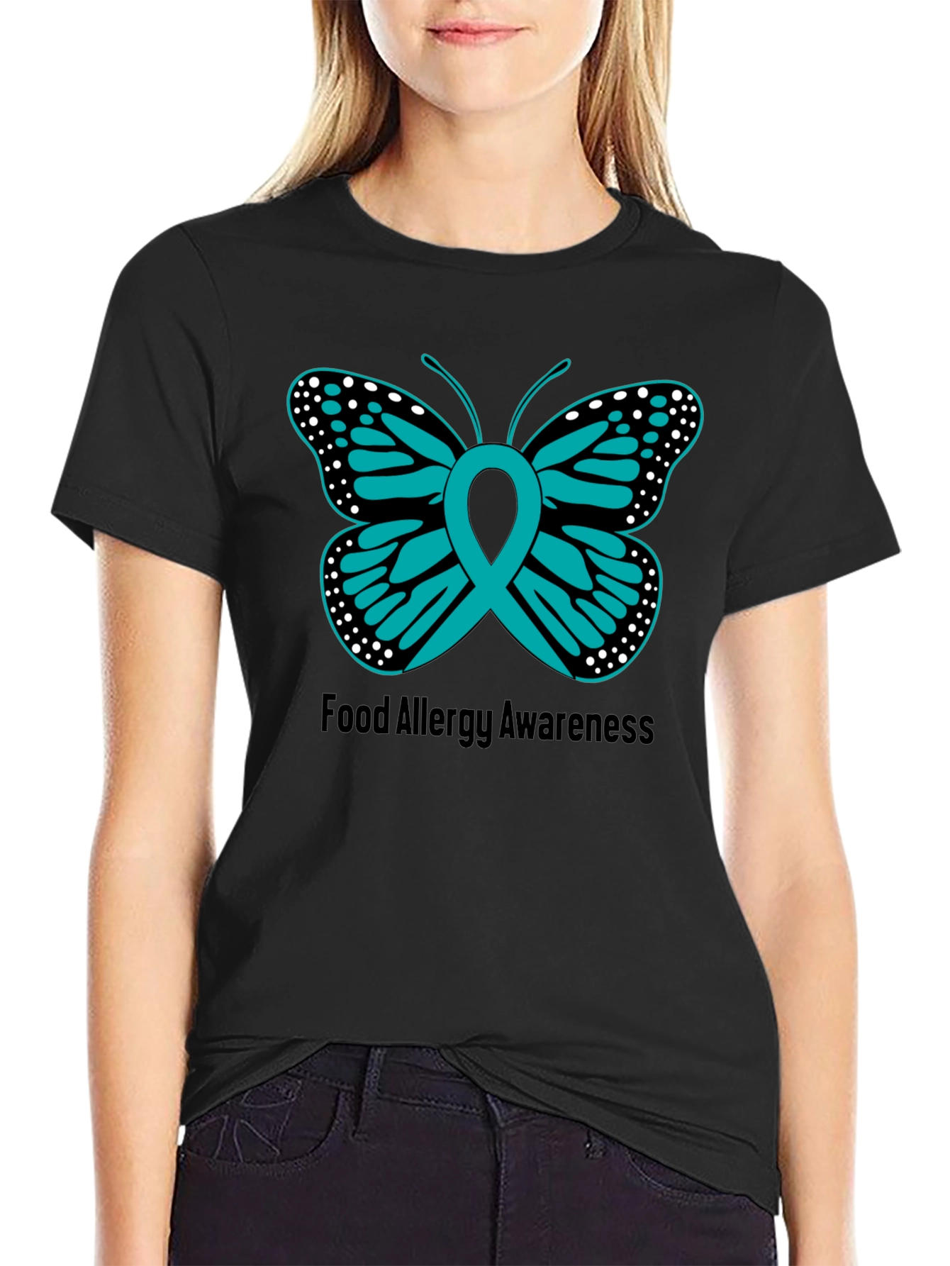 Food Allergy Awareness Butterfly Ribbon Tee