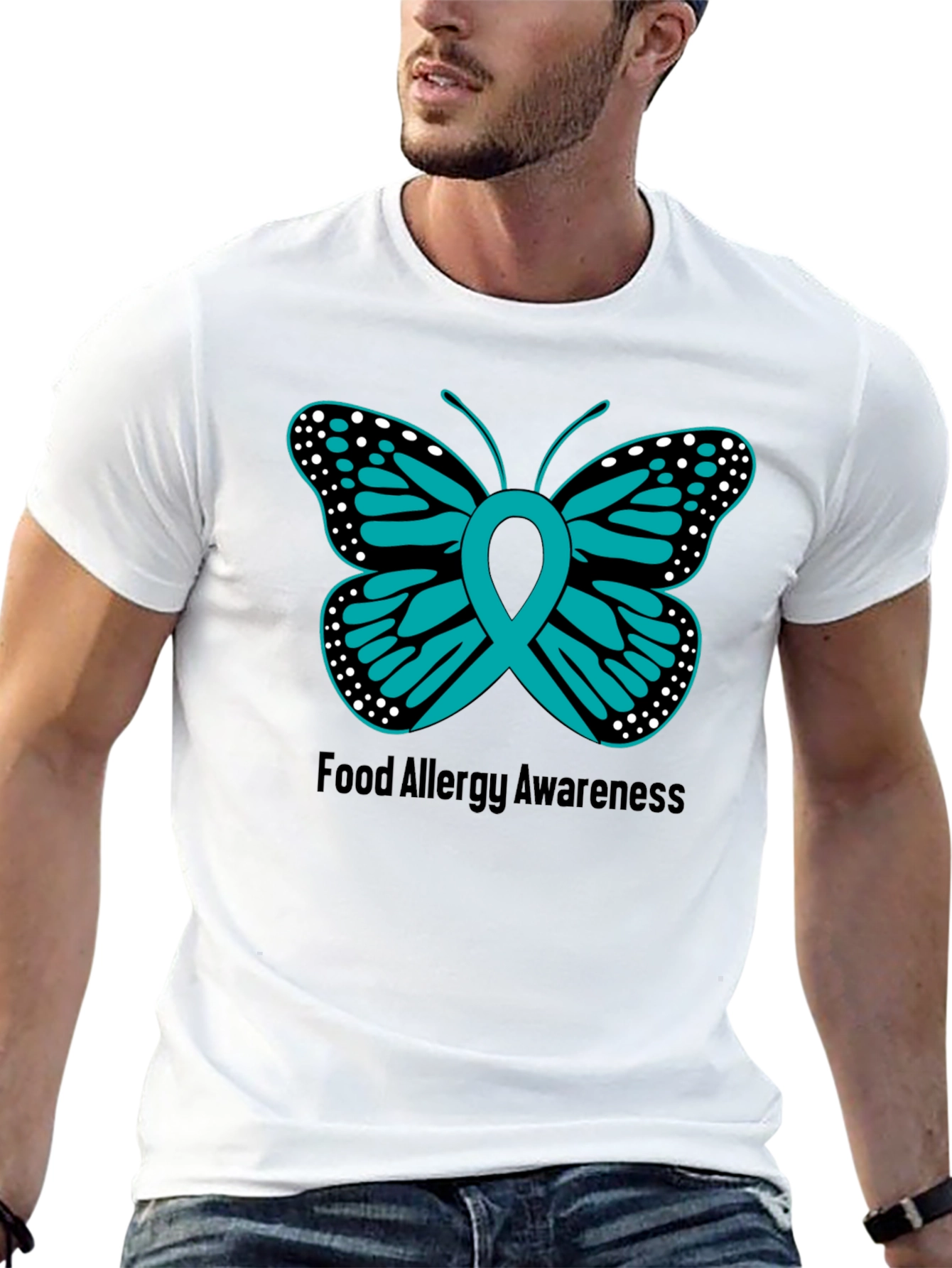 Food Allergy Awareness Butterfly Ribbon Tee
