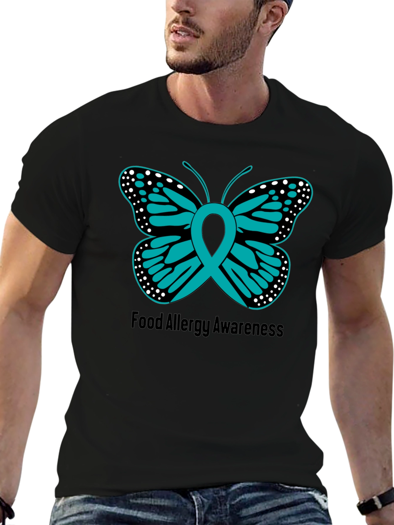 Food Allergy Awareness Butterfly Ribbon Tee