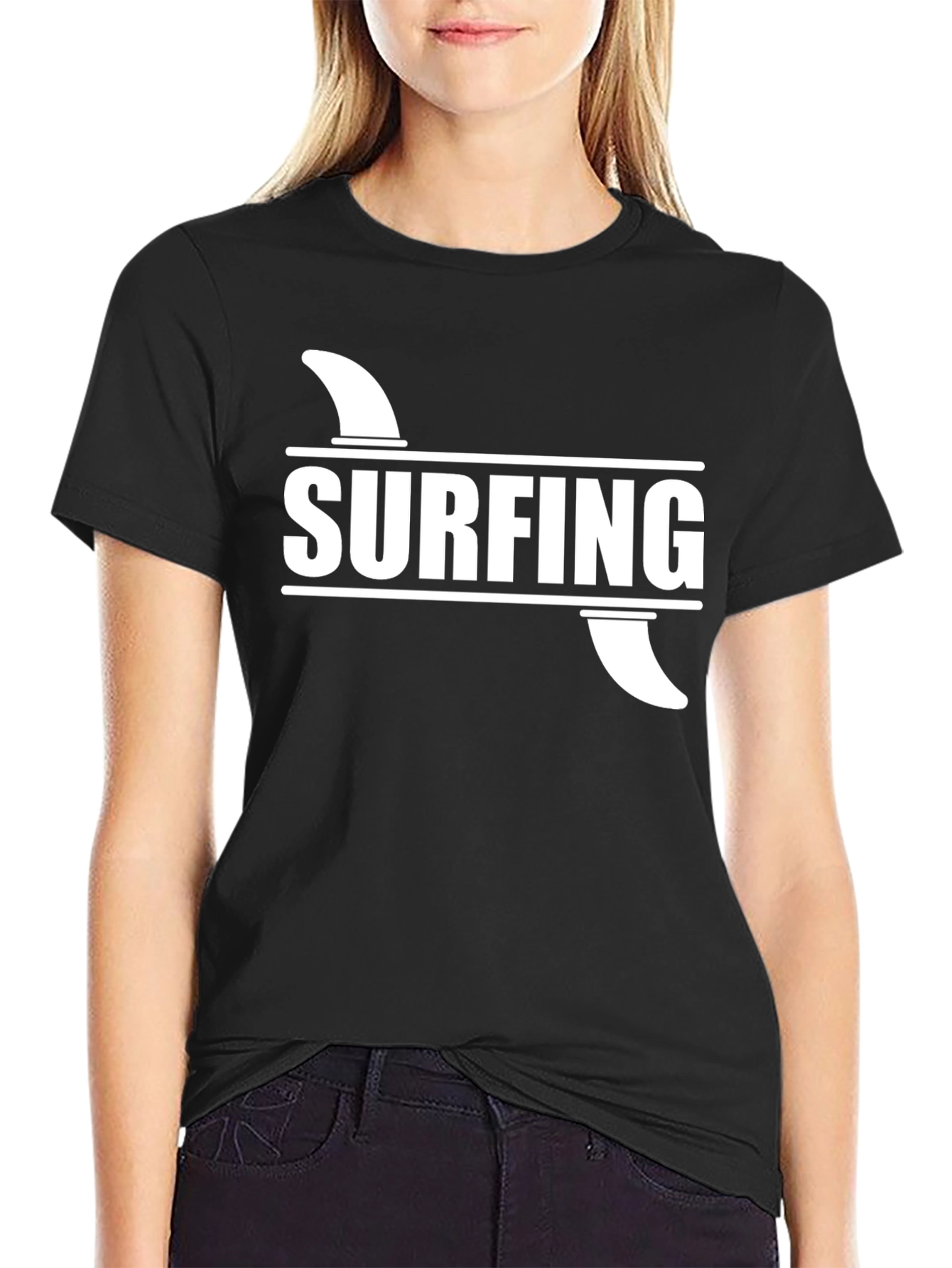 Surfing Graphic T-Shirt - Stylish Black Tee