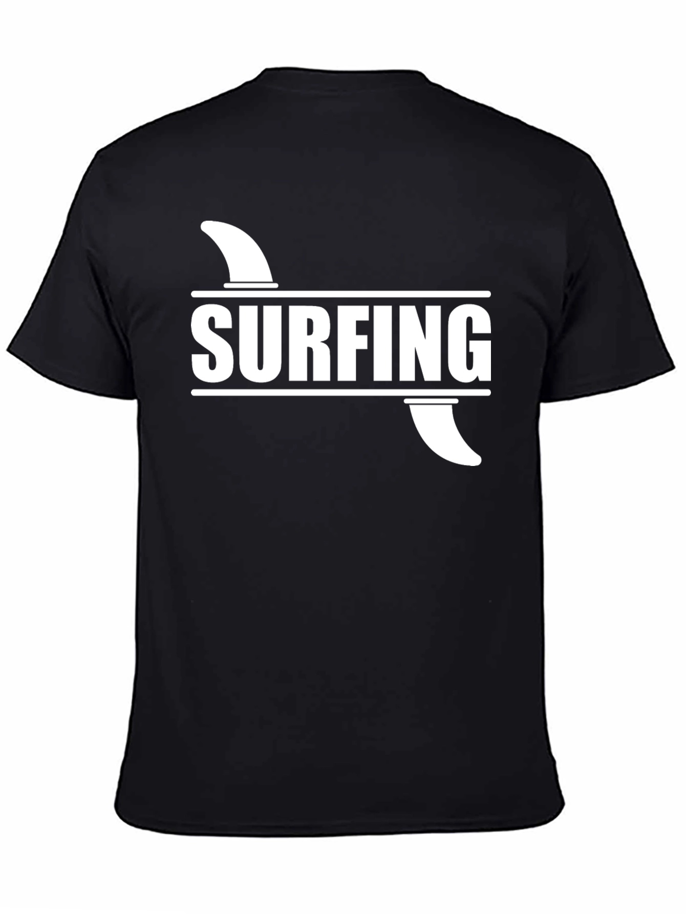 Surfing Graphic T-Shirt - Stylish Black Tee