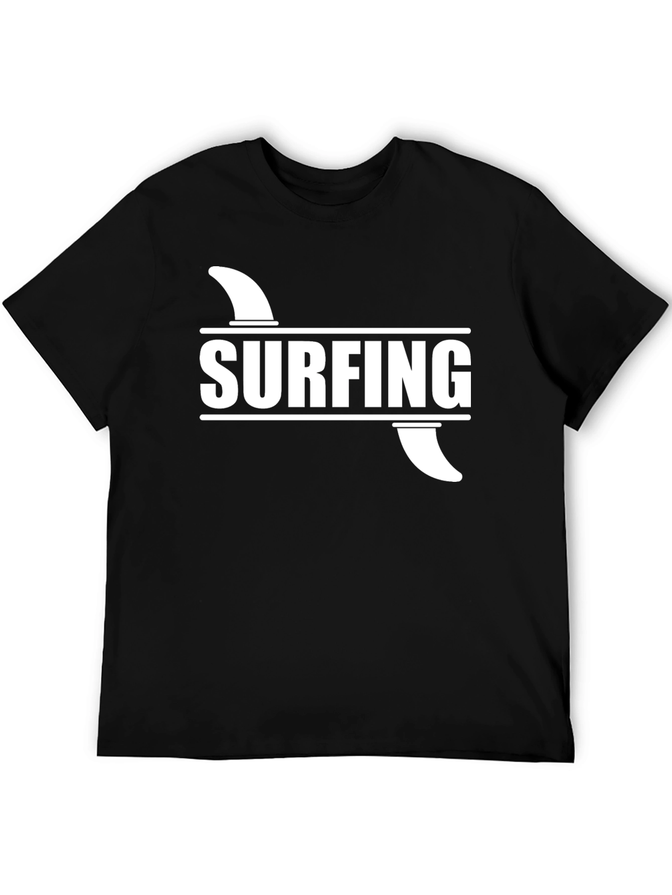 Surfing Graphic T-Shirt - Stylish Black Tee