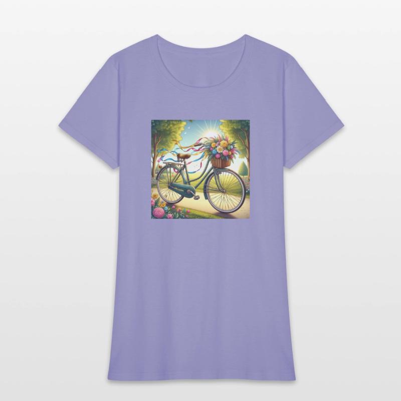 Bicycle with flowers and sun