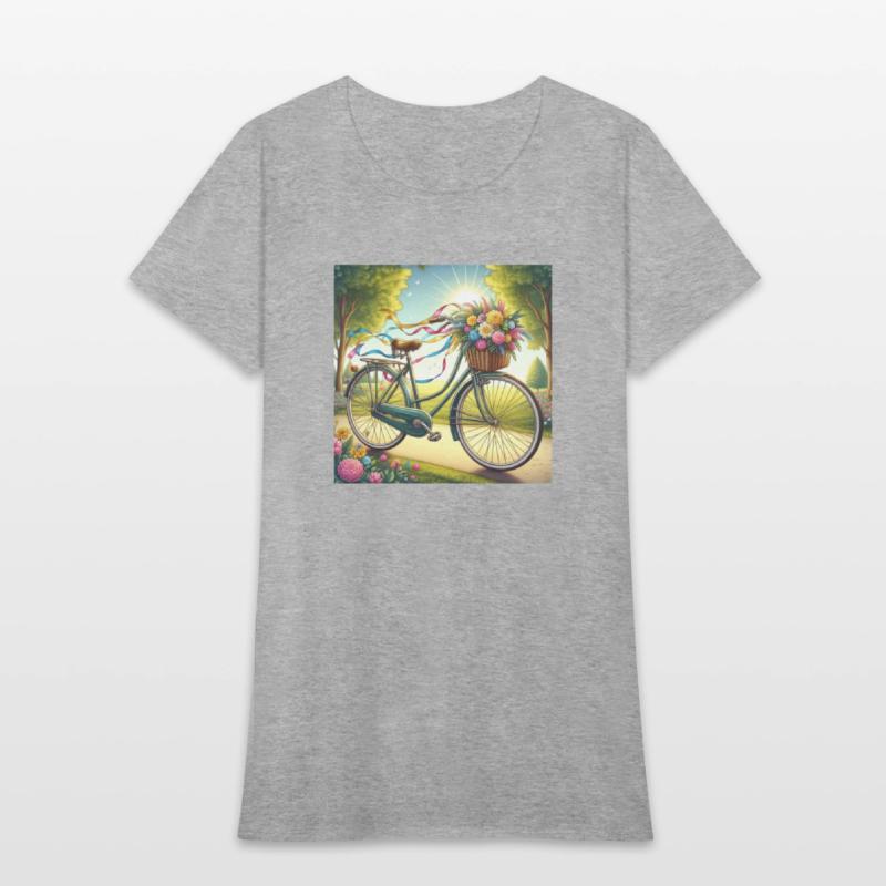 Bicycle with flowers and sun