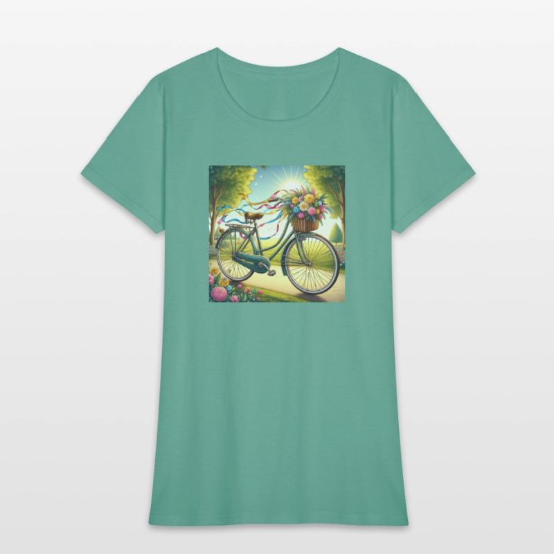 Bicycle with flowers and sun