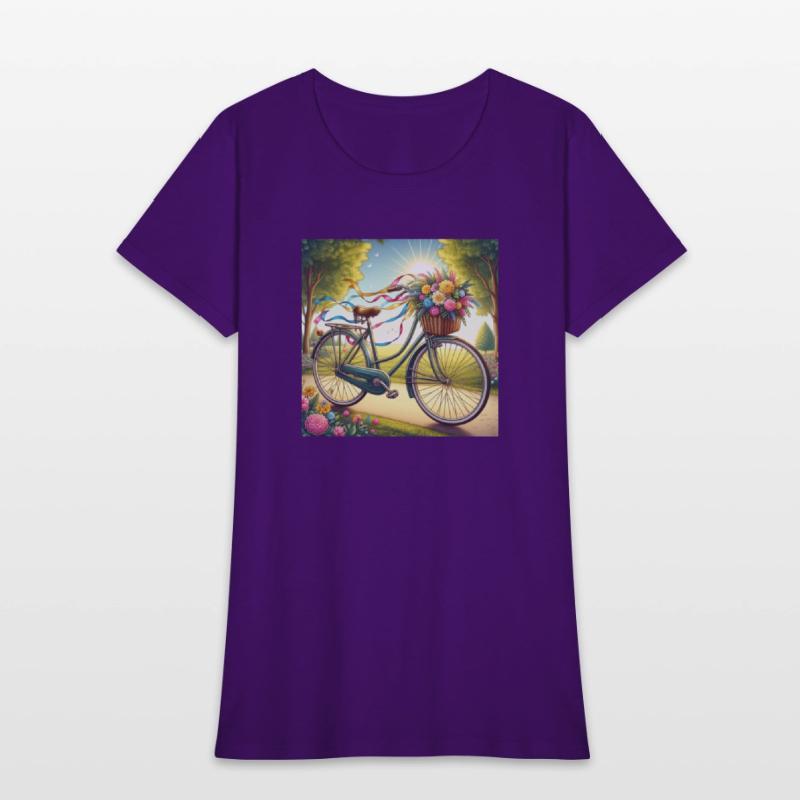 Bicycle with flowers and sun