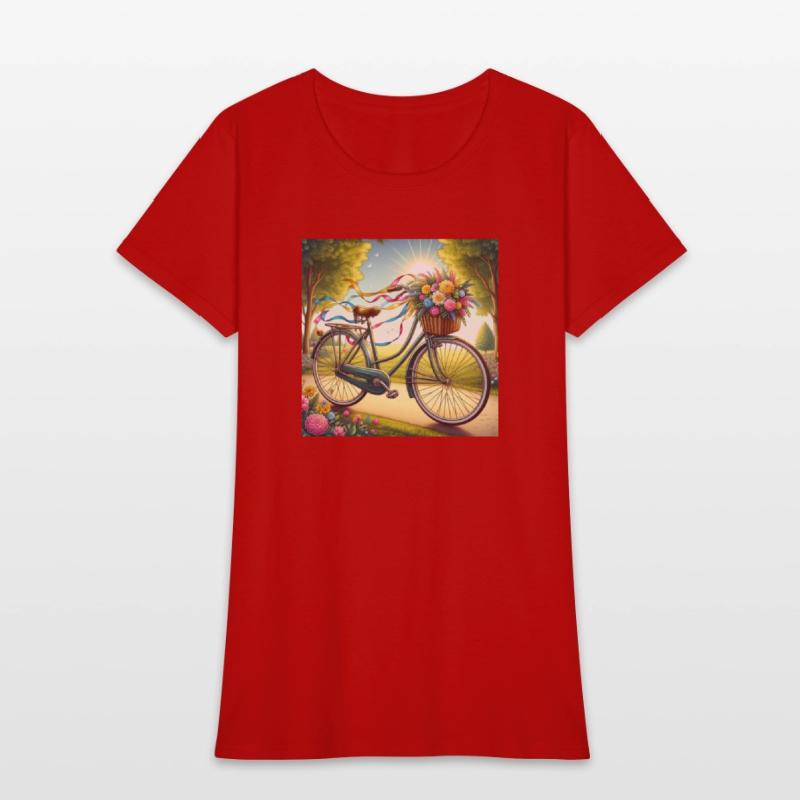 Bicycle with flowers and sun