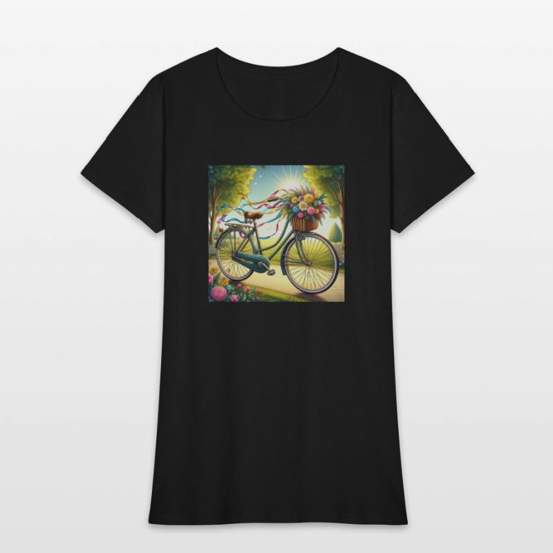 Bicycle with flowers and sun