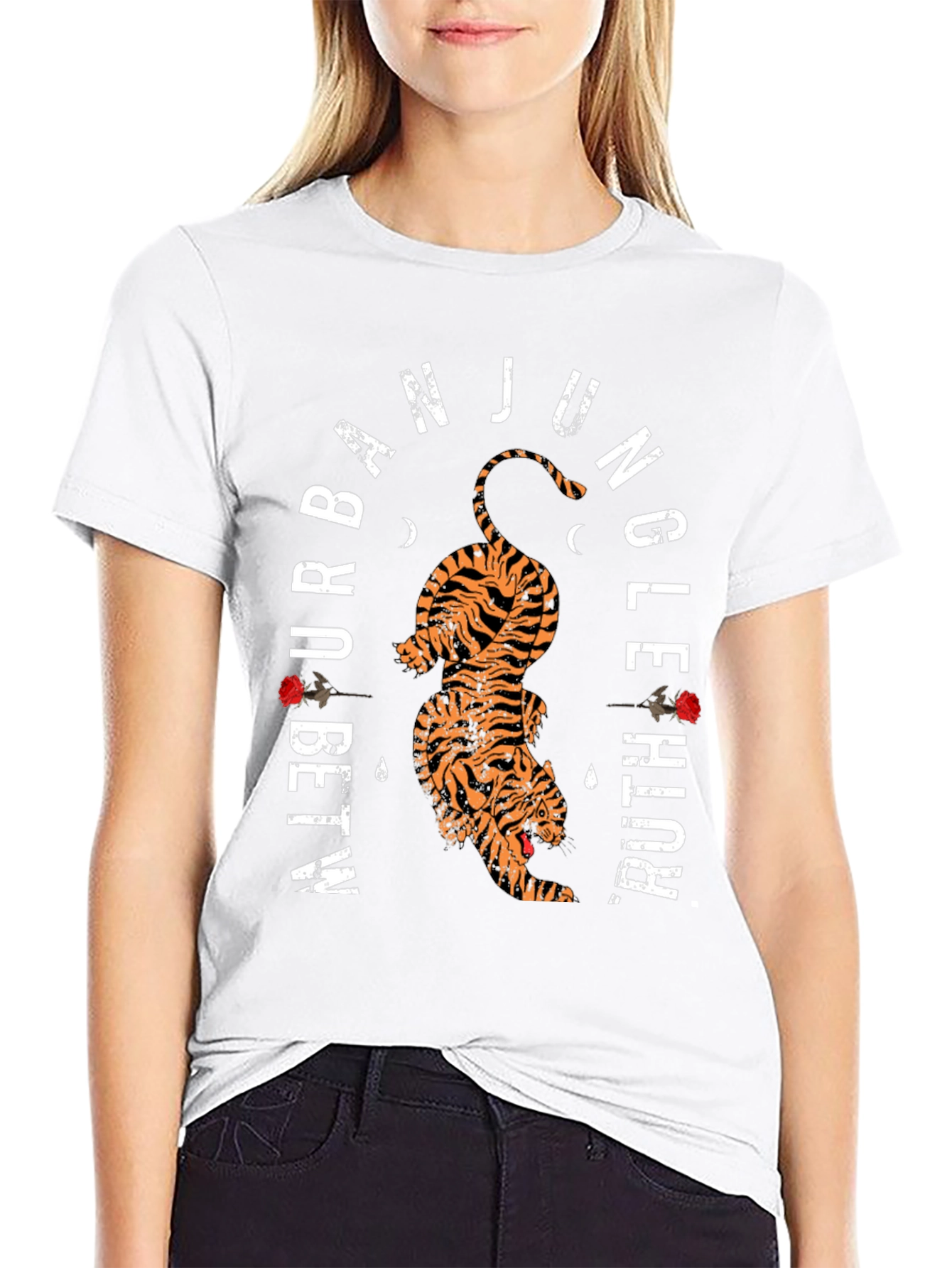 Urban Jungle Tiger Graphic Tee - Black