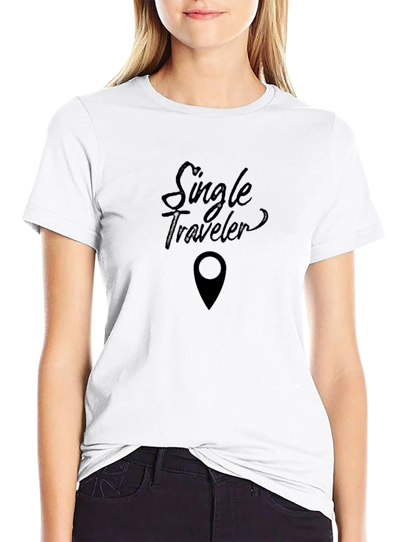 Single Traveler Black Graphic Tee