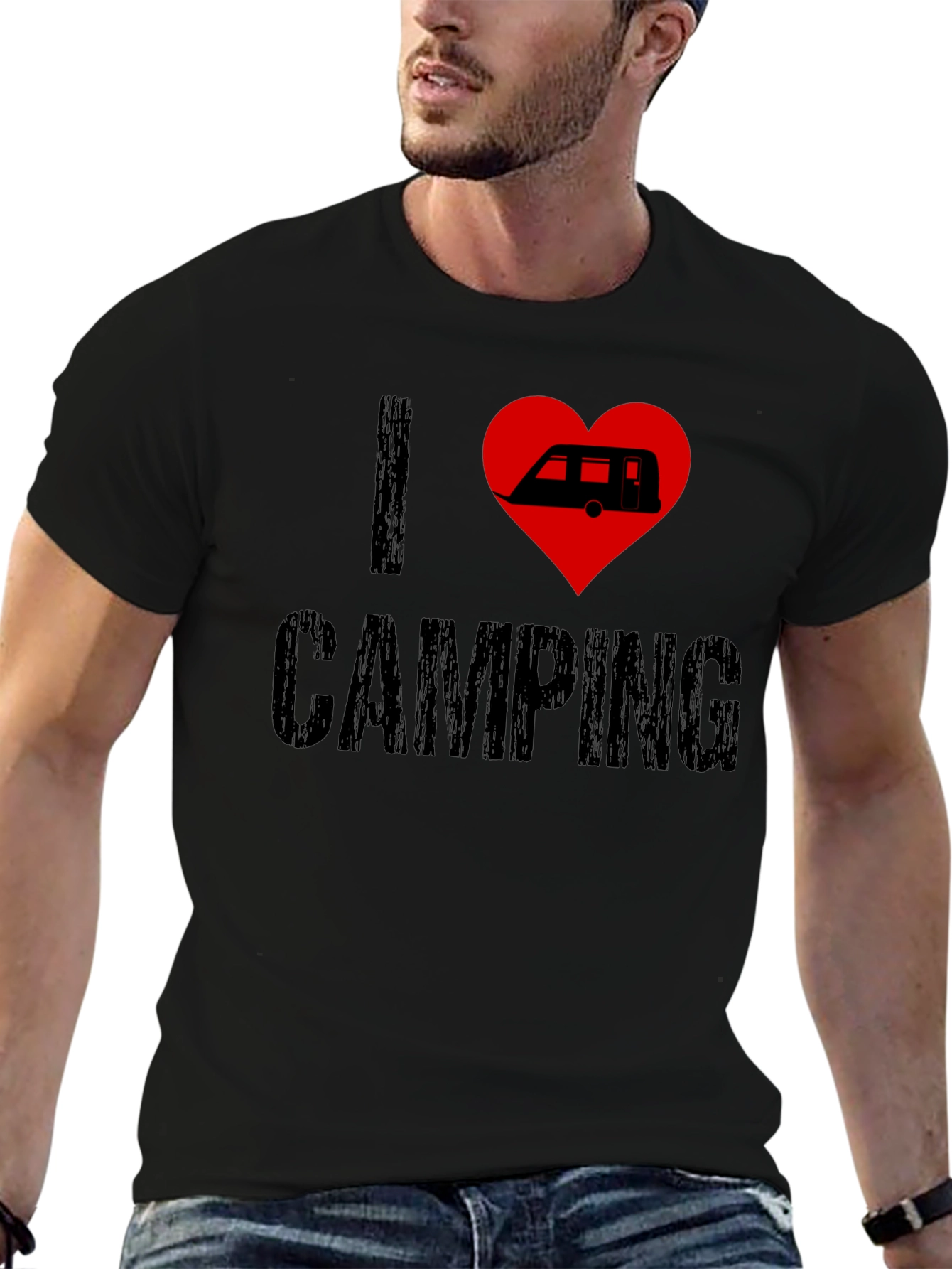 I Love Camping T-Shirt - Camper Heart Design
