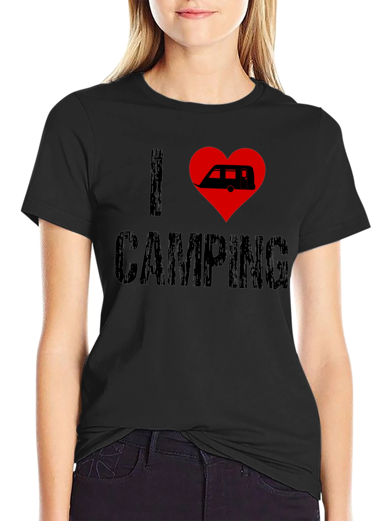 I Love Camping T-Shirt - Camper Heart Design