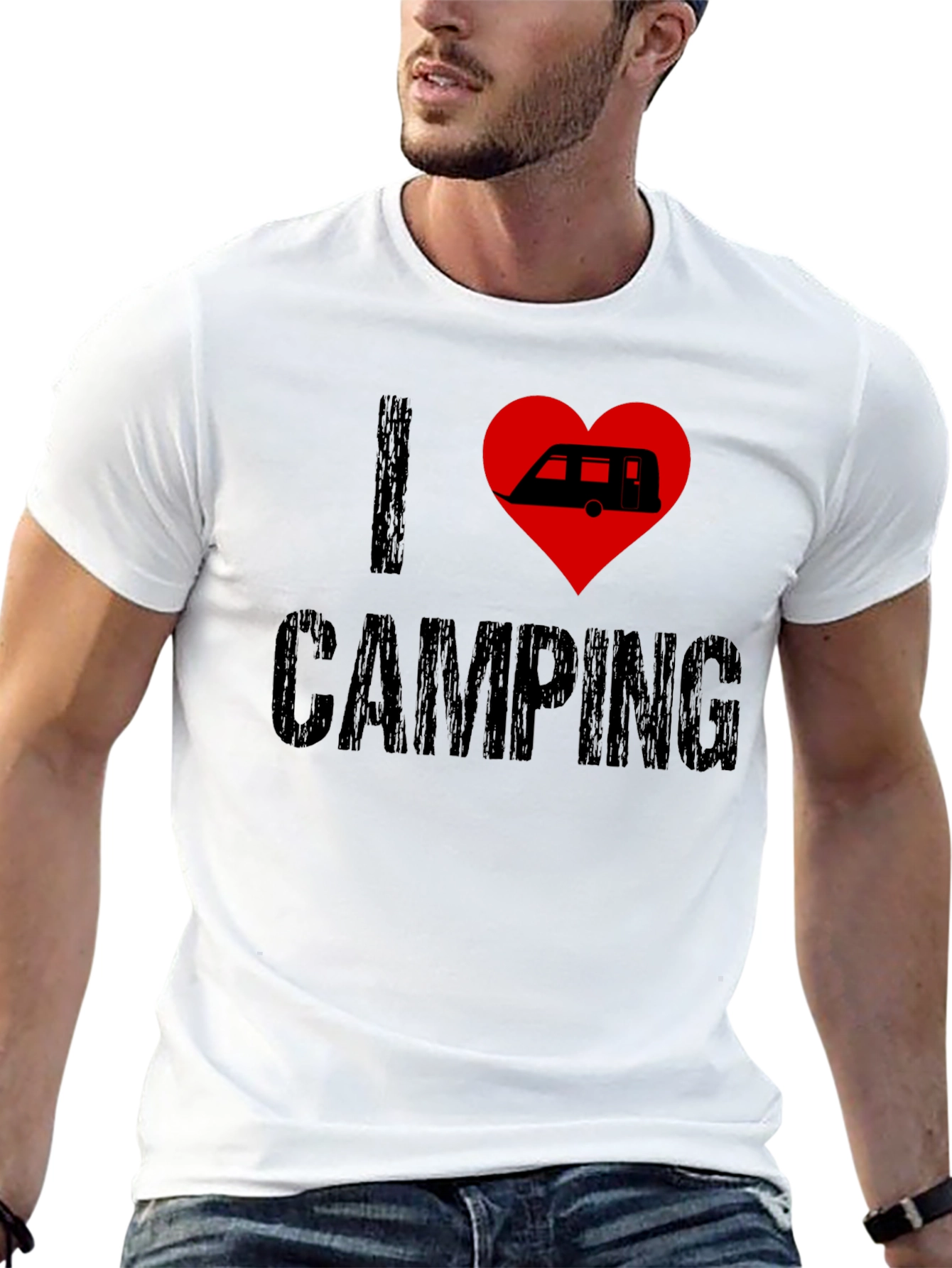 I Love Camping T-Shirt - Camper Heart Design