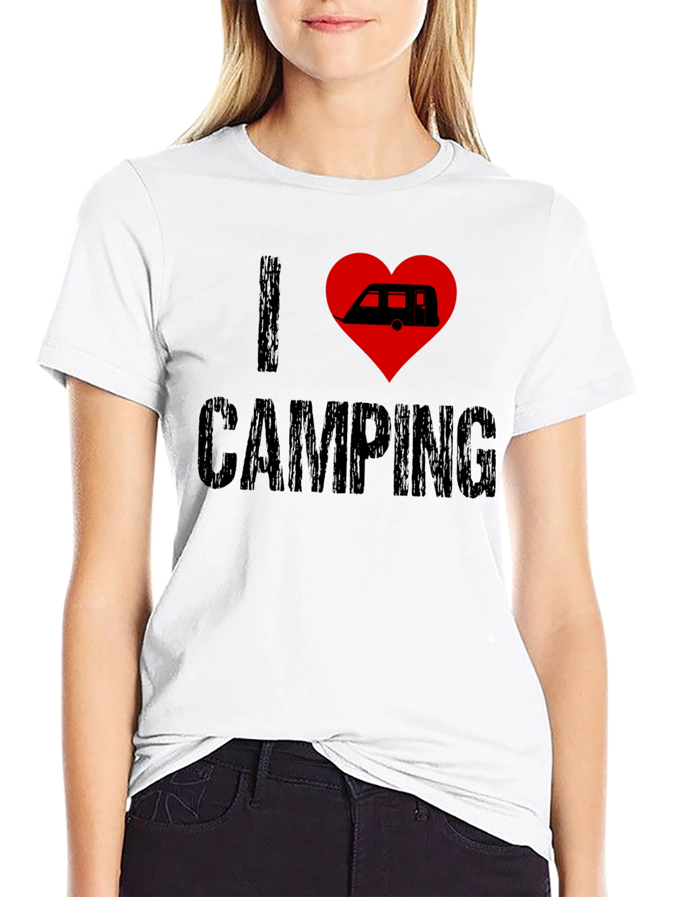 I Love Camping T-Shirt - Camper Heart Design