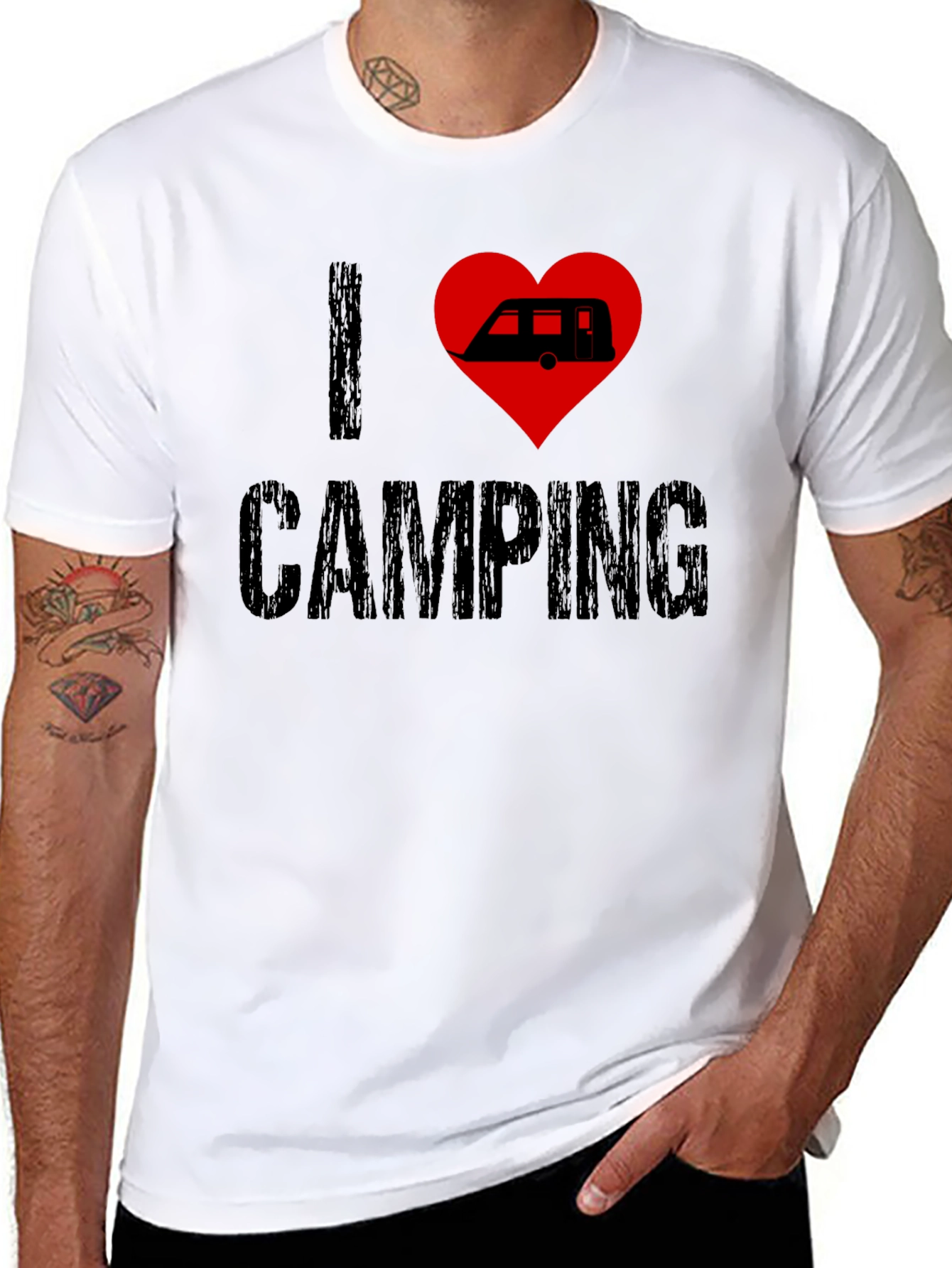 I Love Camping T-Shirt - Camper Heart Design