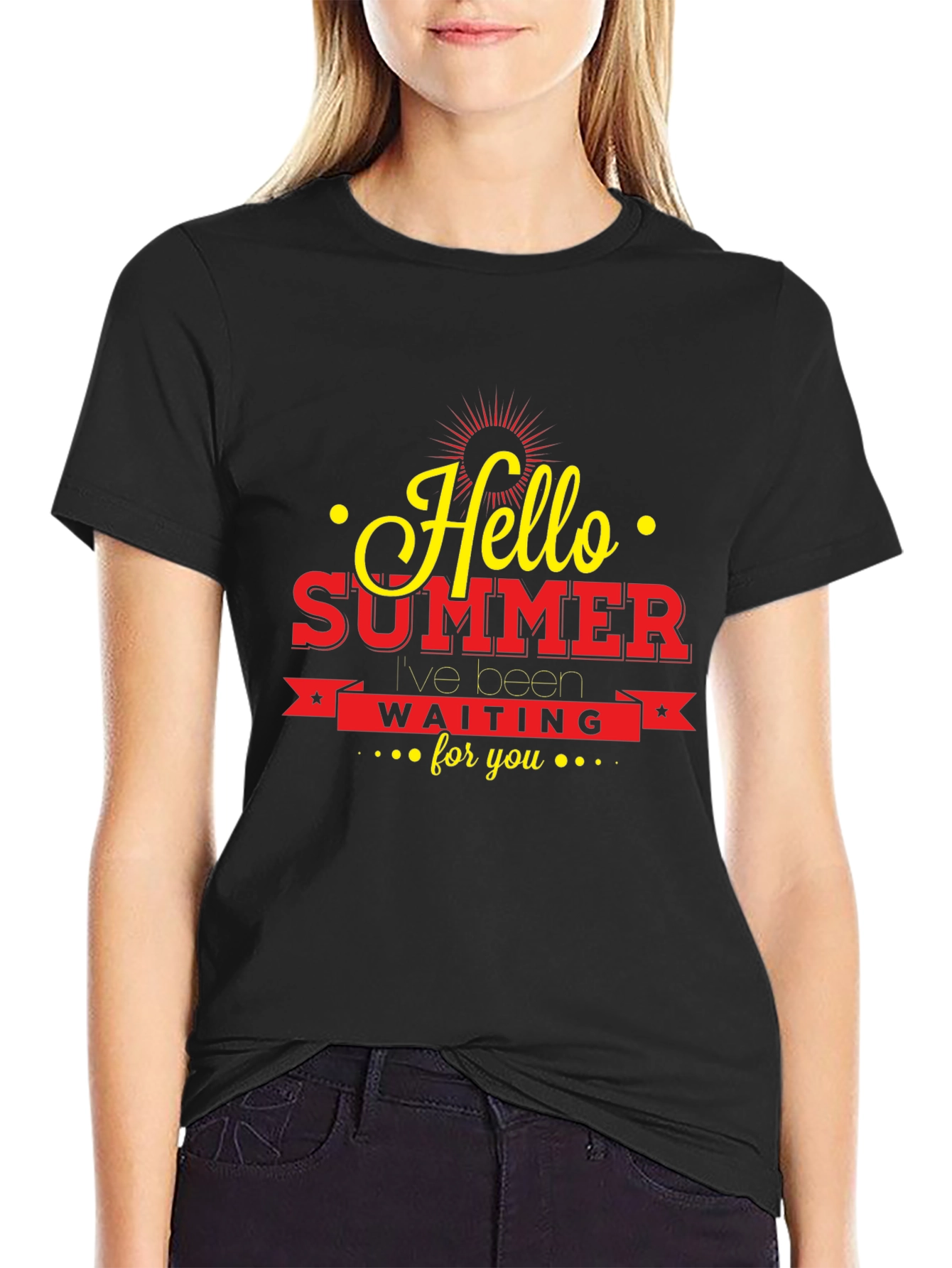 Hello Summer Graphic Tee - Black