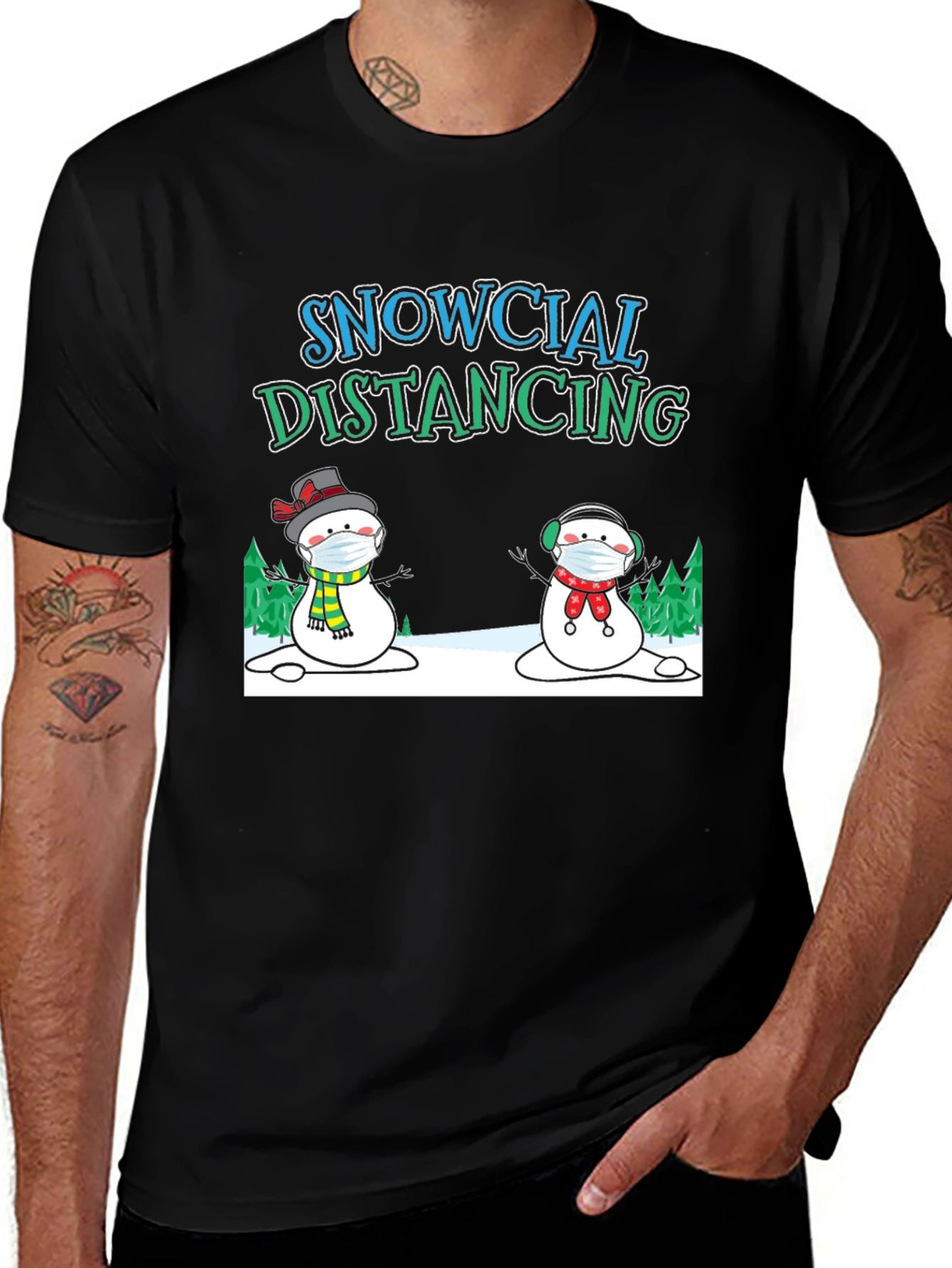 Snowcial Distancing Graphic Tee