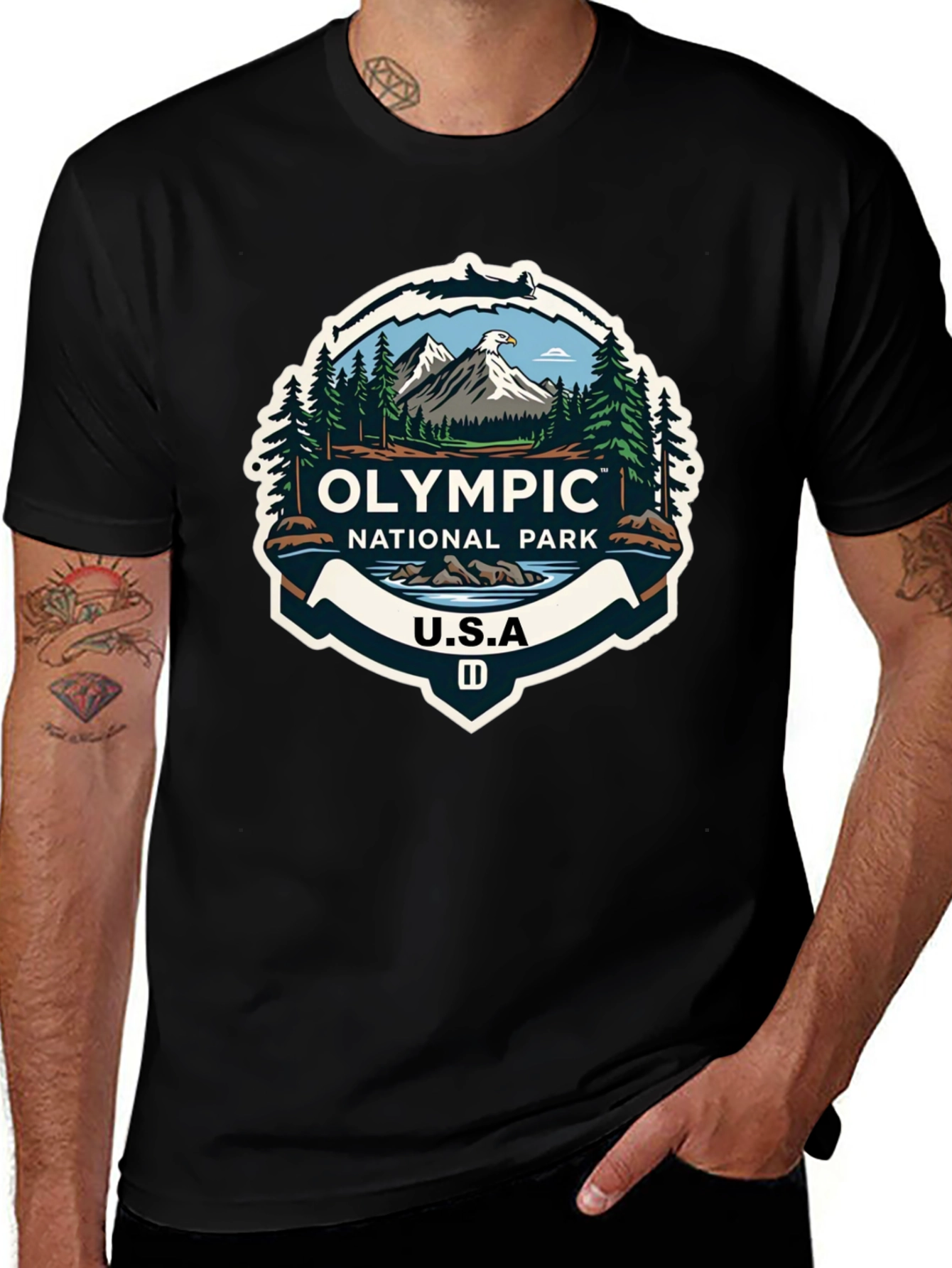 Olympic National Park Graphic T-Shirt - Black