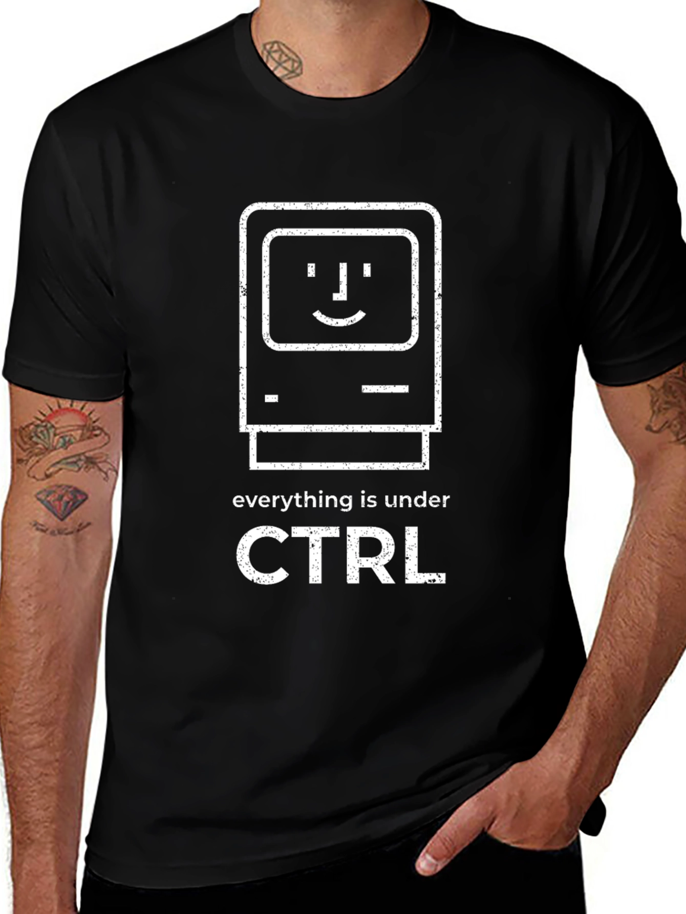 CTRL Computer Graphic Tee - Black Cotton T-Shirt