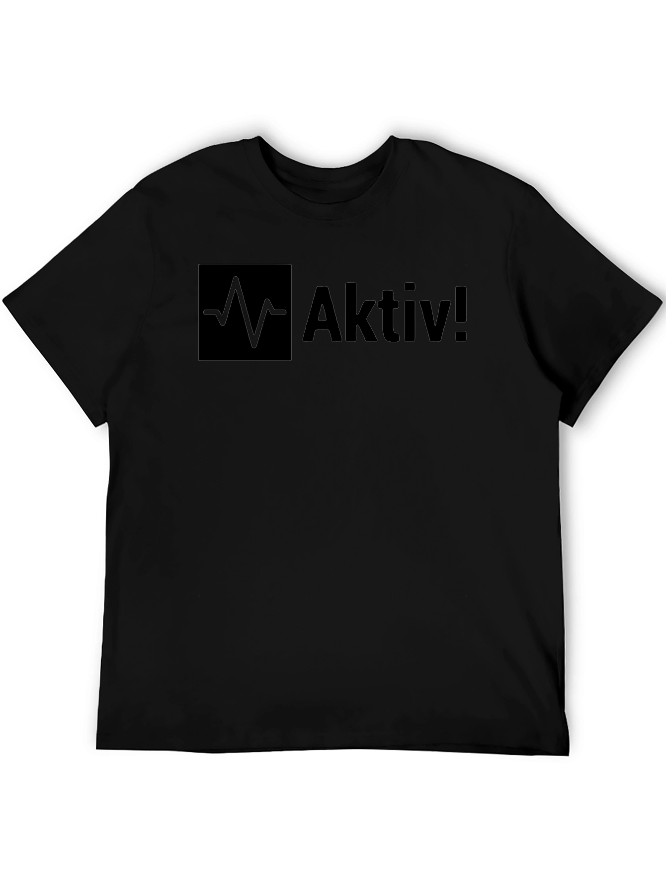 Aktiv! Black Graphic Tee - Modern Style
