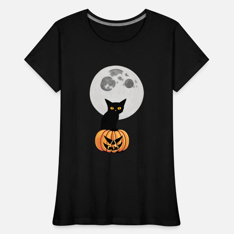Black Cat On Jack-O-Lantern Pumpkin Full Moon