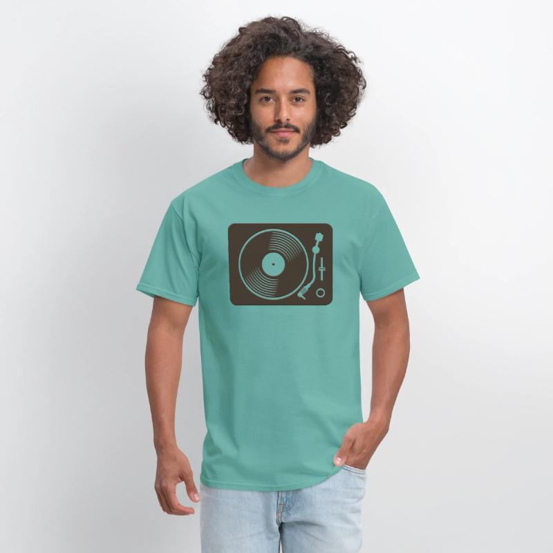 Black vinyl record disc flat