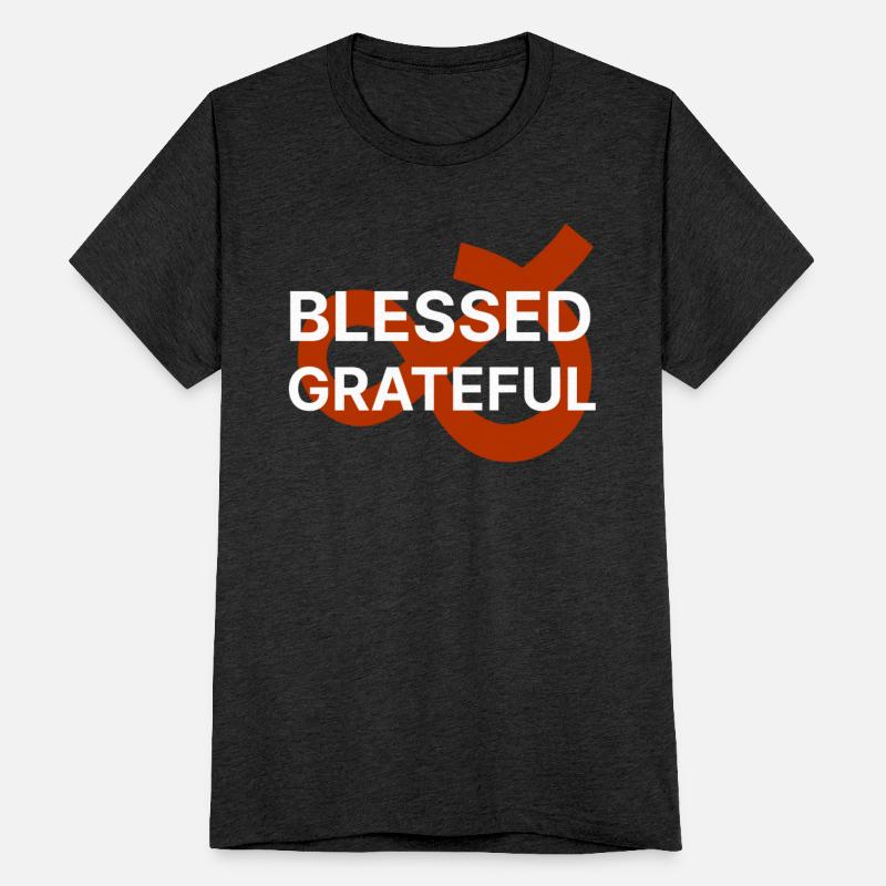 Blessed & Grateful Typography Red and White Design