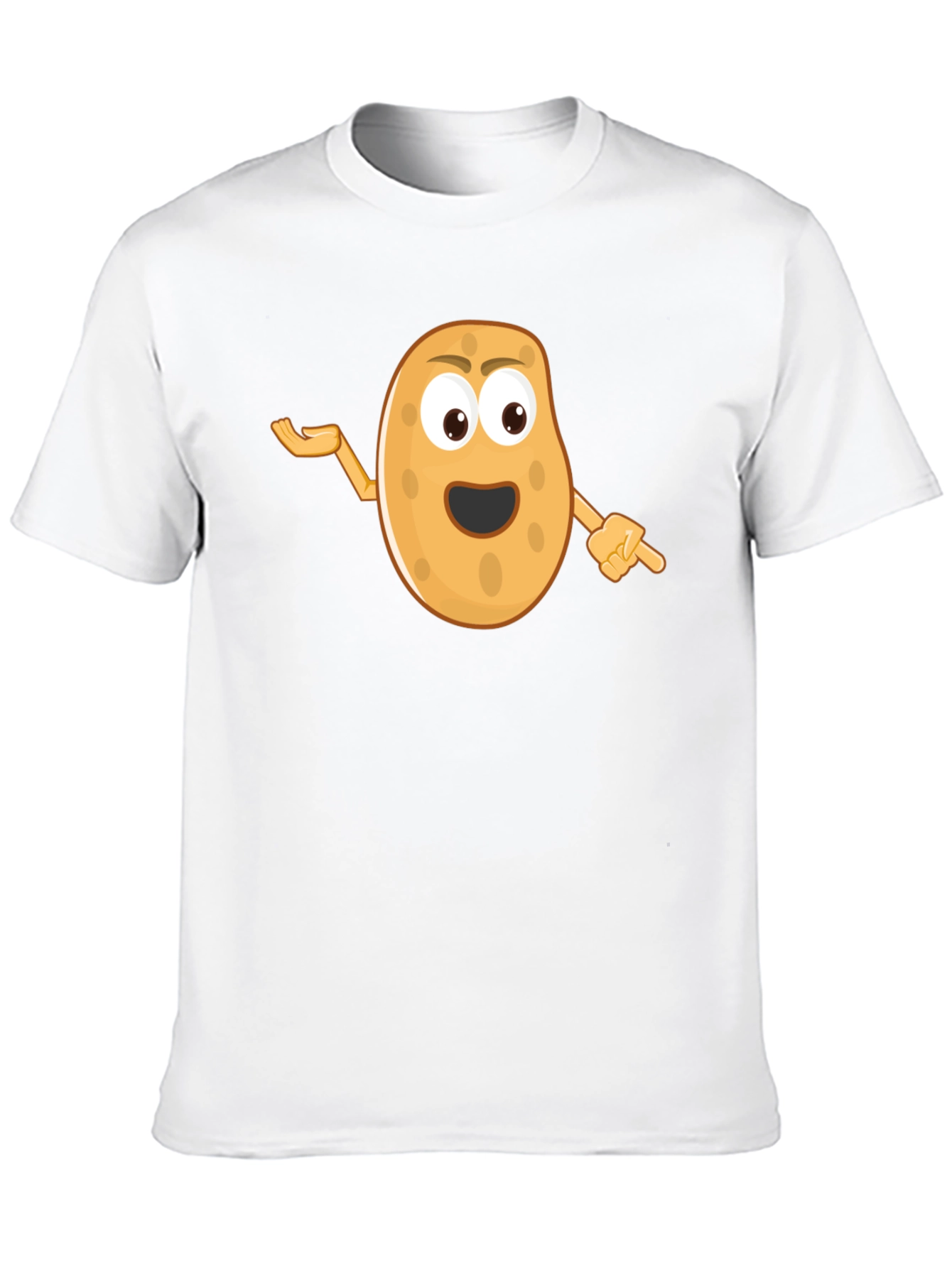 Funny Potato Cartoon Black T-Shirt