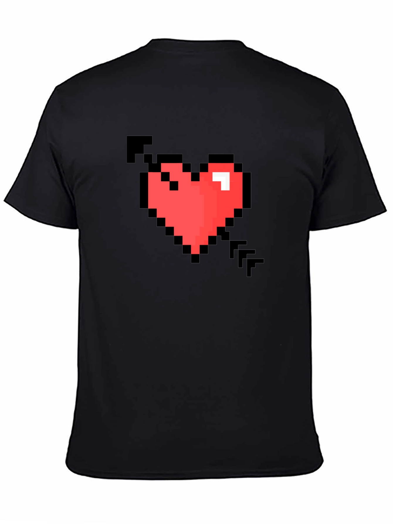 Pixel Heart Arrow Graphic T-Shirt - Retro Gaming Style