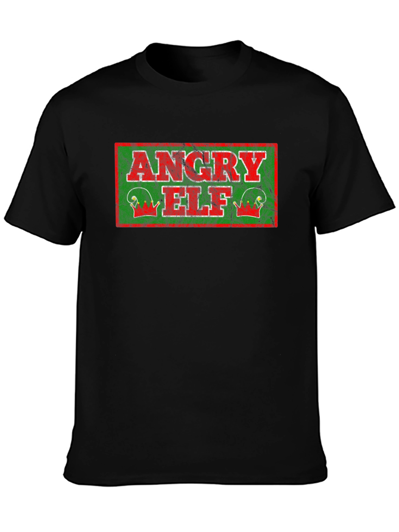 Angry Elf Graphic T-Shirt - Holiday Humor Tee