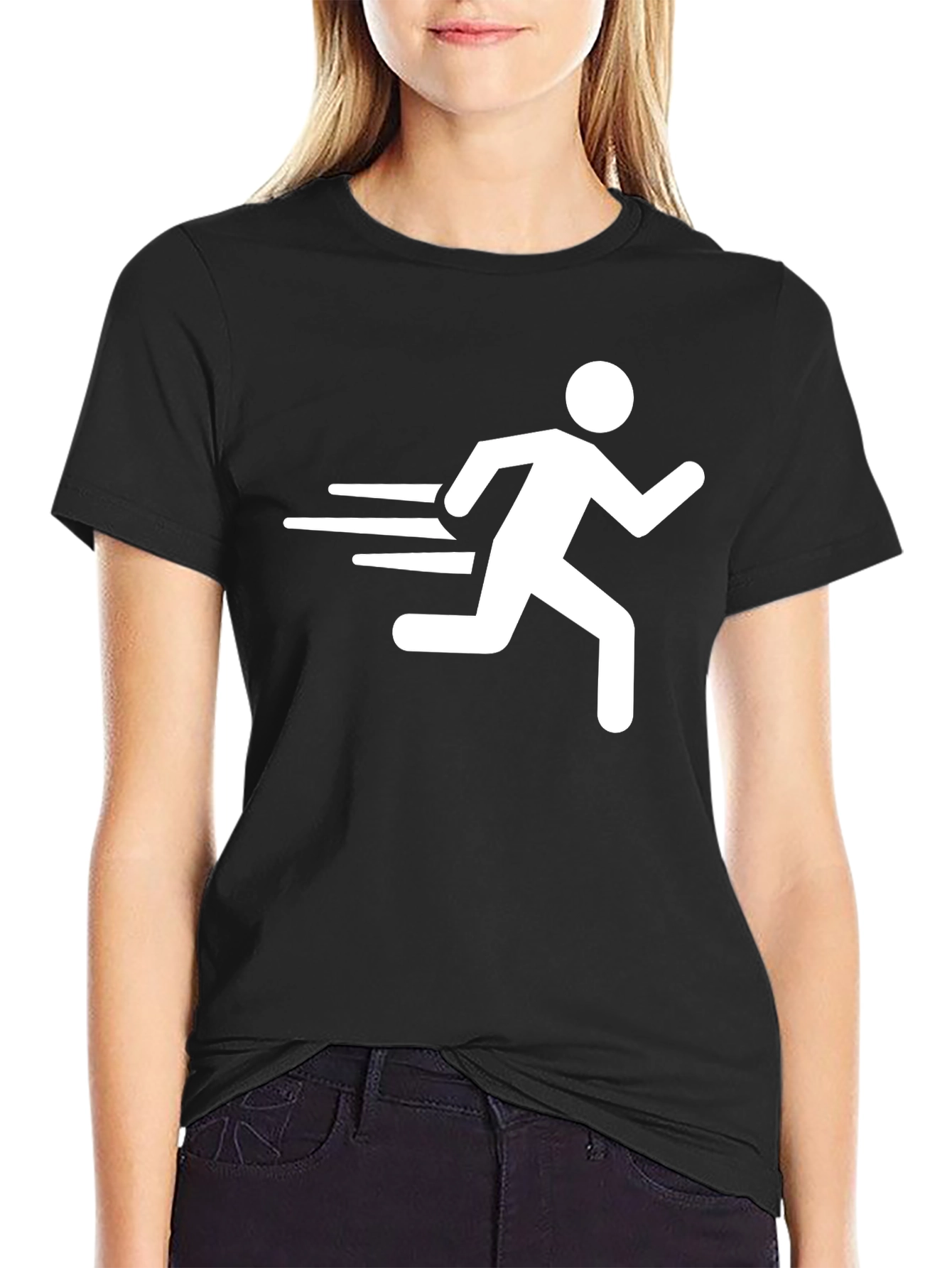 Running Man Graphic T-Shirt - Black