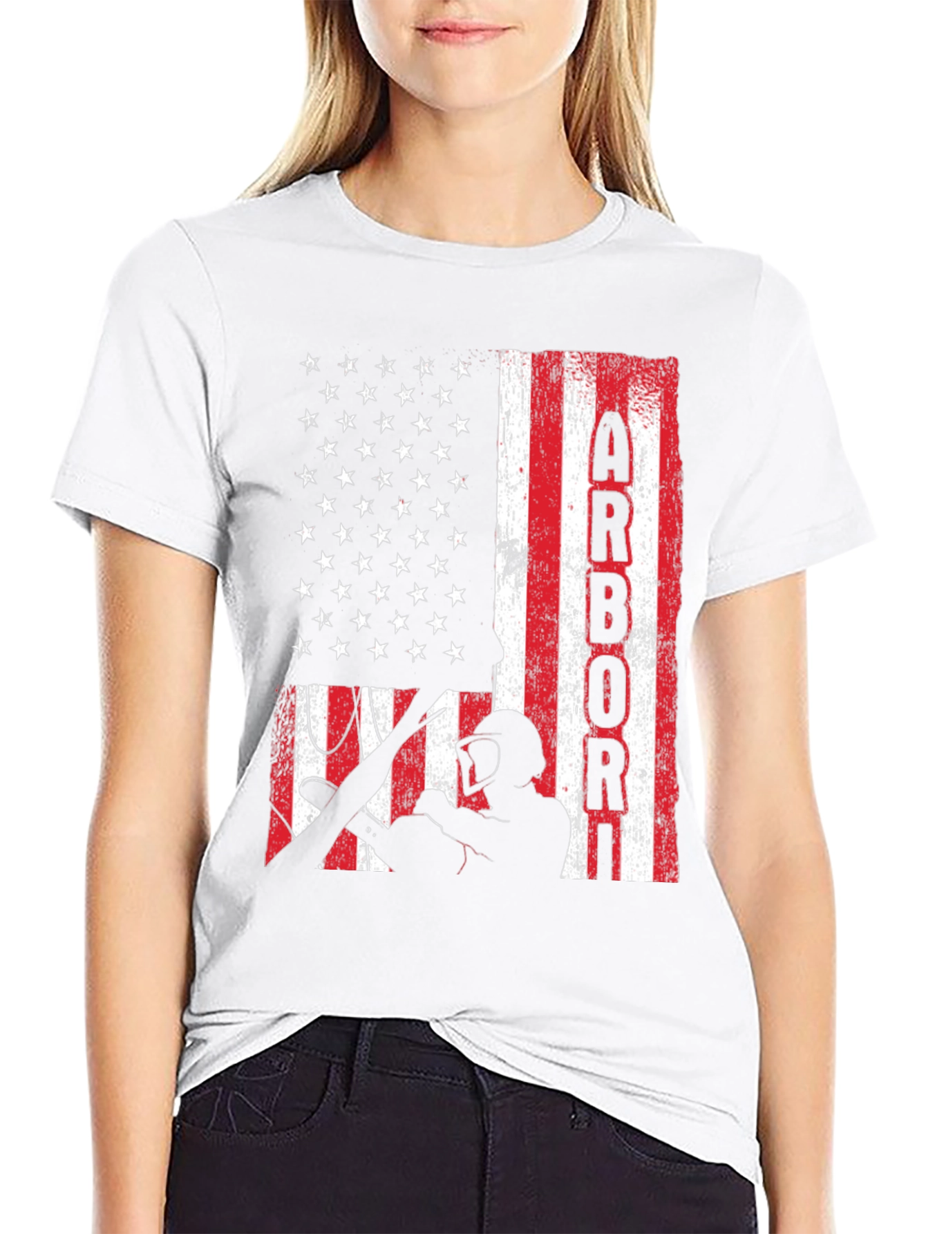 Arborist American Flag T-Shirt - Tree Surgeon Pride