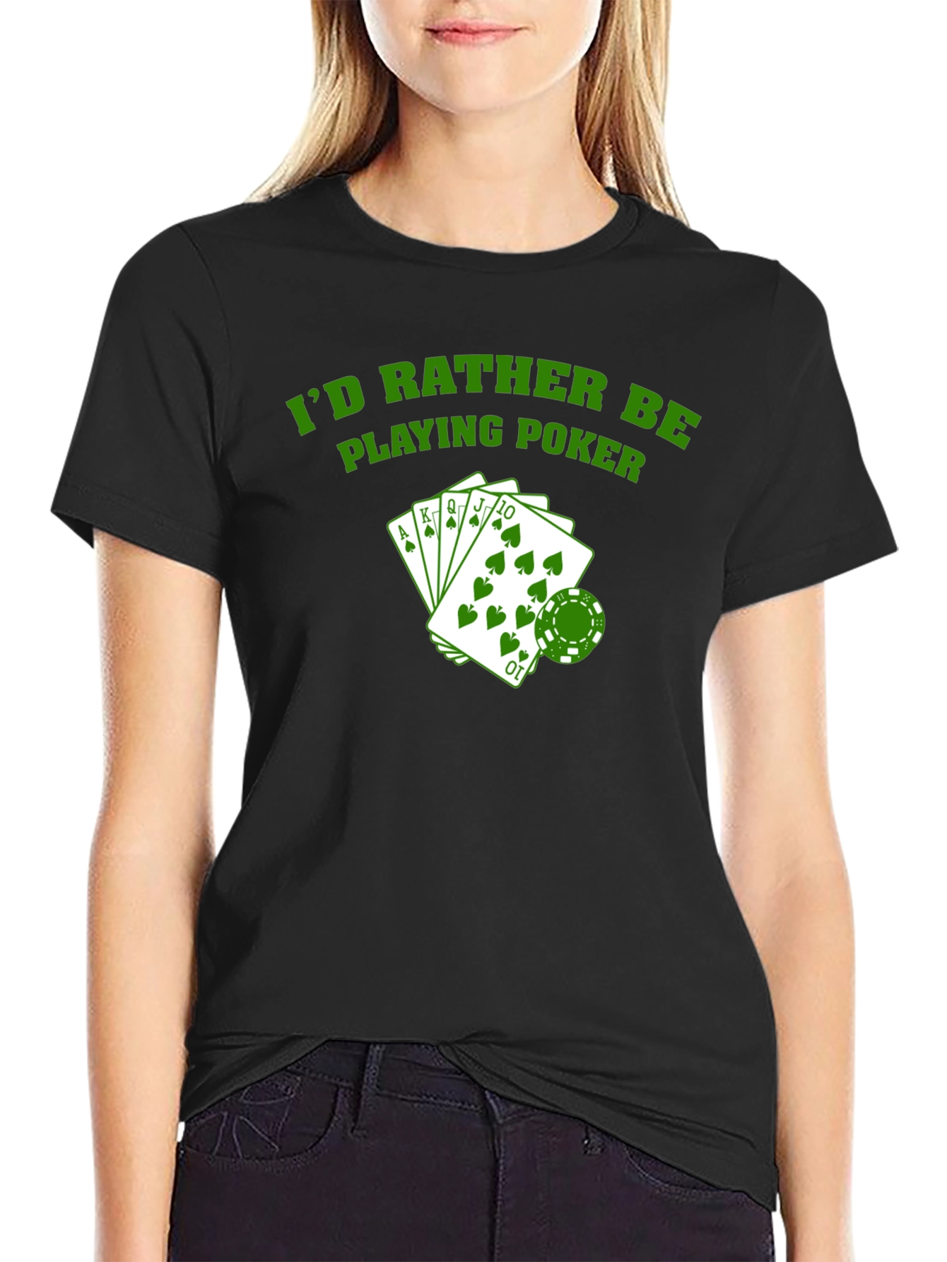 Id Rather Be Playing Poker Graphic T-Shirt