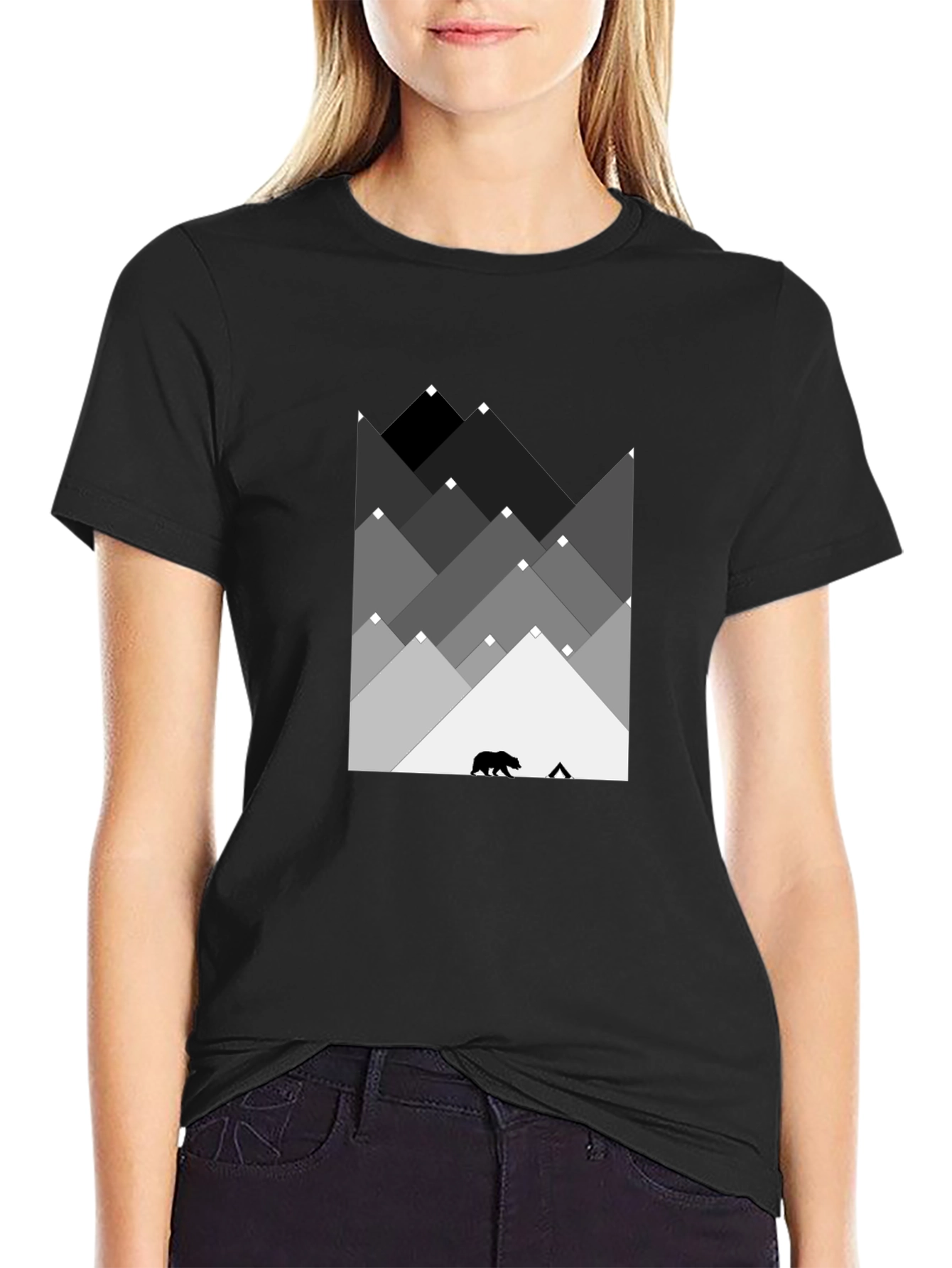 Mountain Bear Graphic Tee - Black