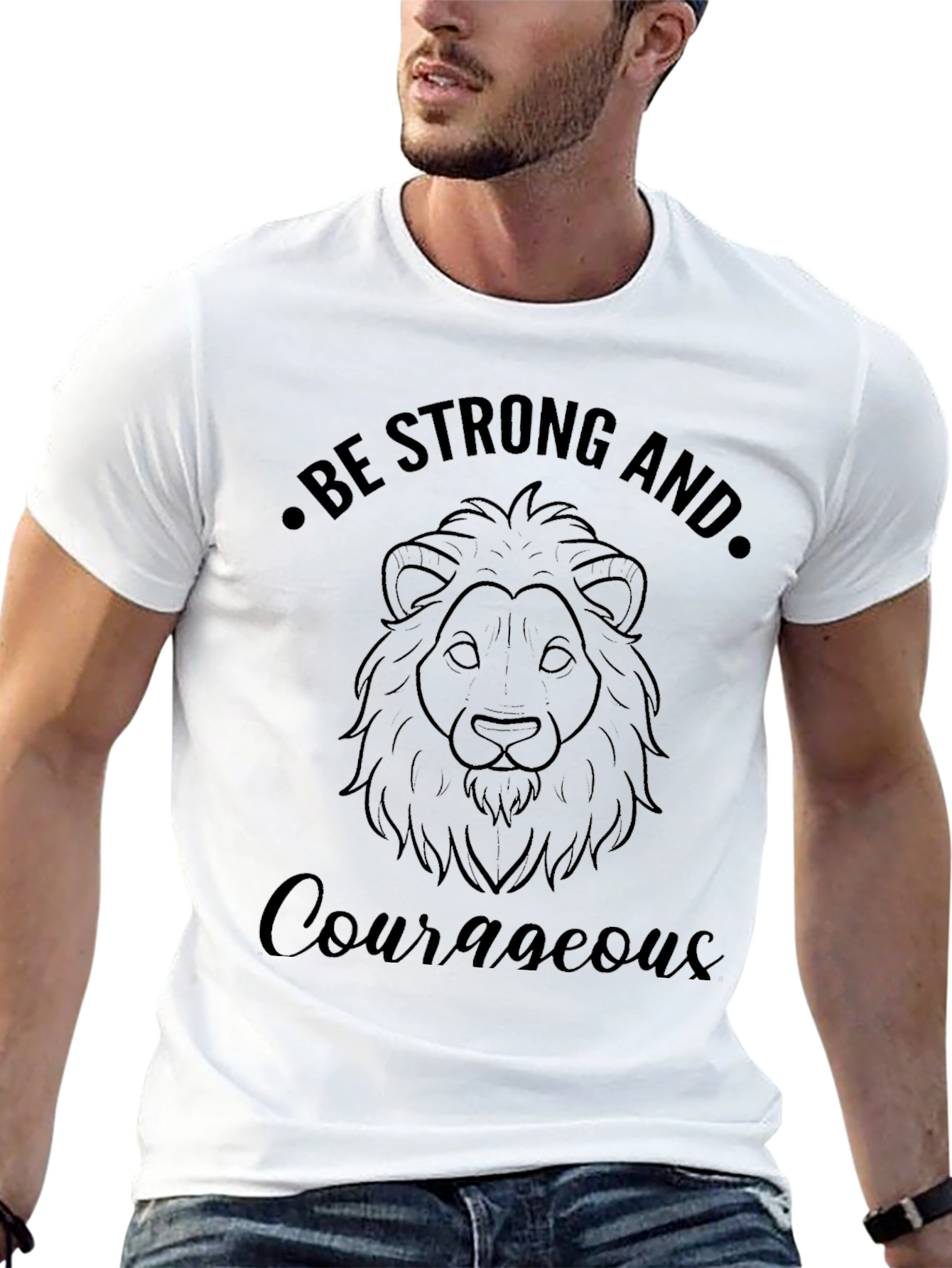 Be Strong and Courageous Lion T-Shirt