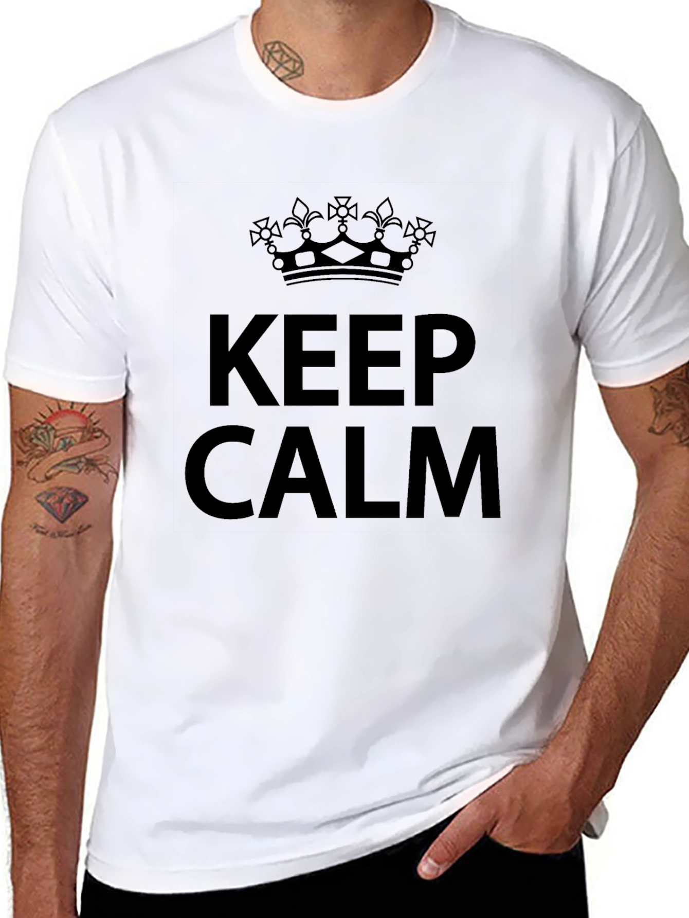 Keep Calm Crown Graphic T-Shirt - Black