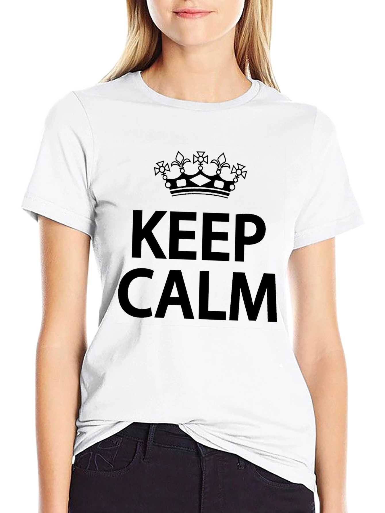 Keep Calm Crown Graphic T-Shirt - Black