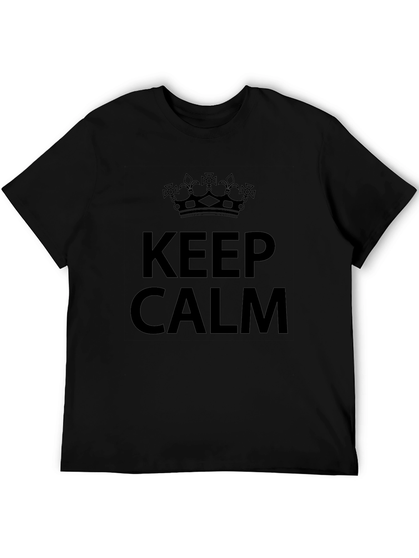Keep Calm Crown Graphic T-Shirt - Black