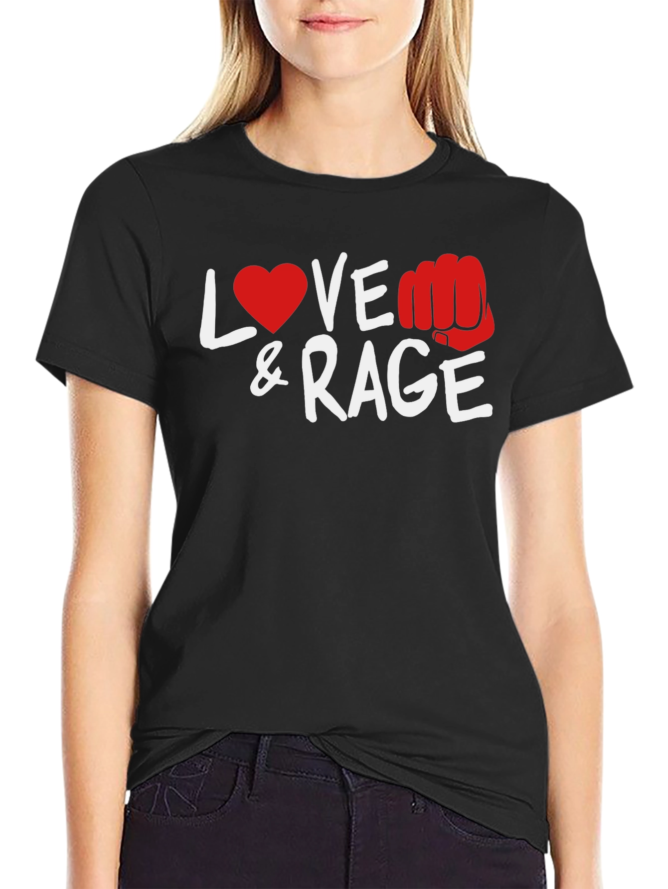 Love & Rage Graphic Tee - Black Casual T-Shirt