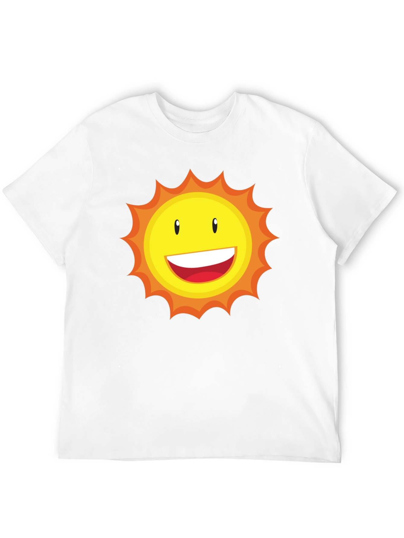 Sunny Face Graphic T-Shirt - Black Cotton Blend