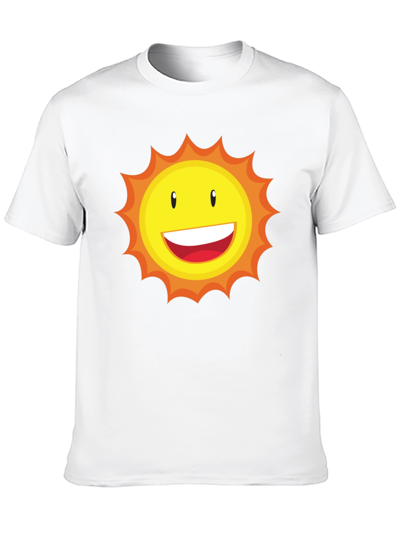 Sunny Face Graphic T-Shirt - Black Cotton Blend